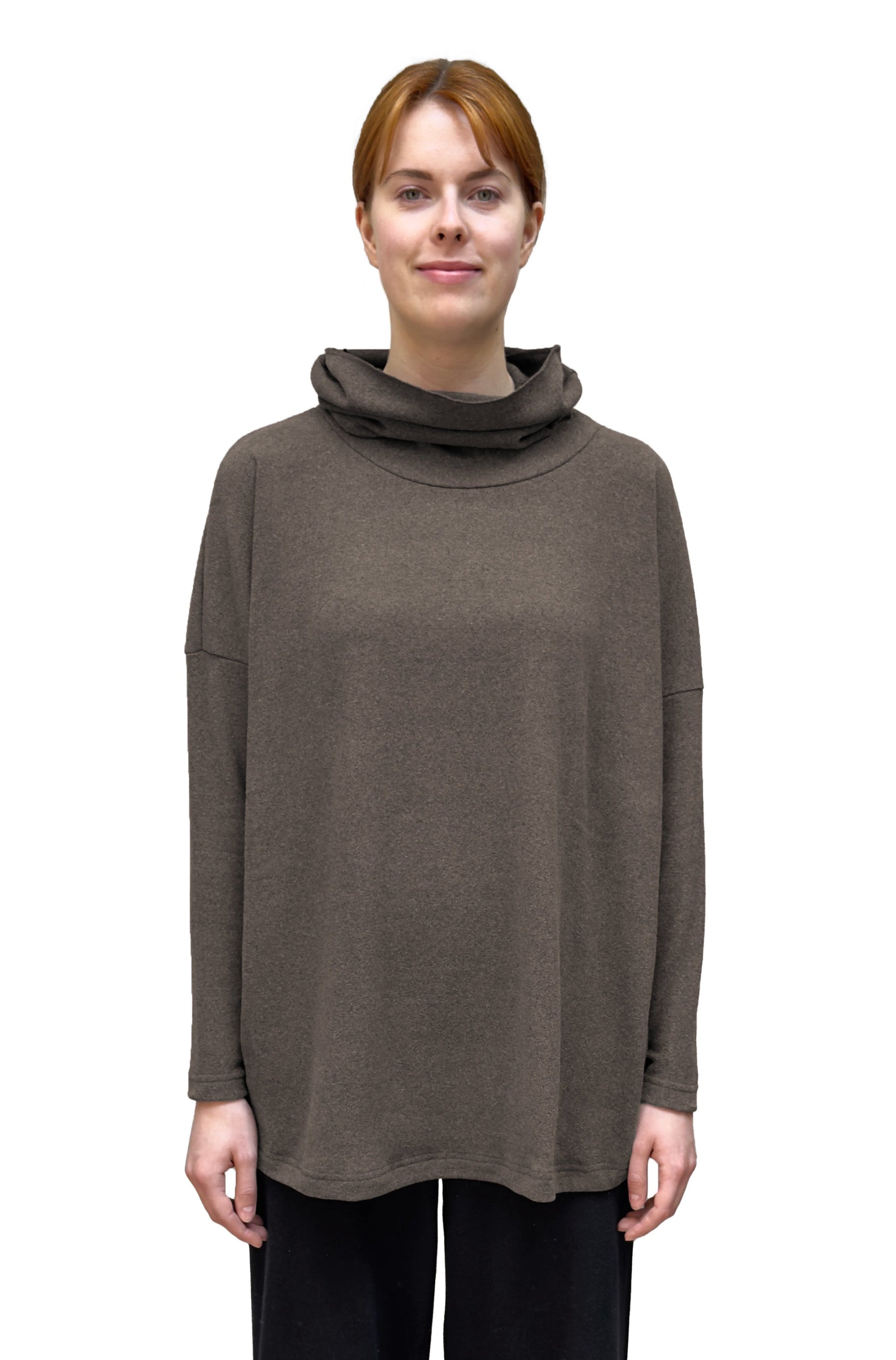 MAMA B Cozy Knit Onesize Cowl Sweater in Speckled Earthy