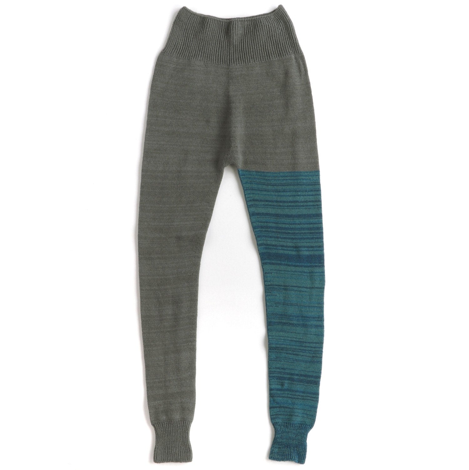 TAMAKI NIIME Ribbed Waist Knit Leggings - Turquoise Earth