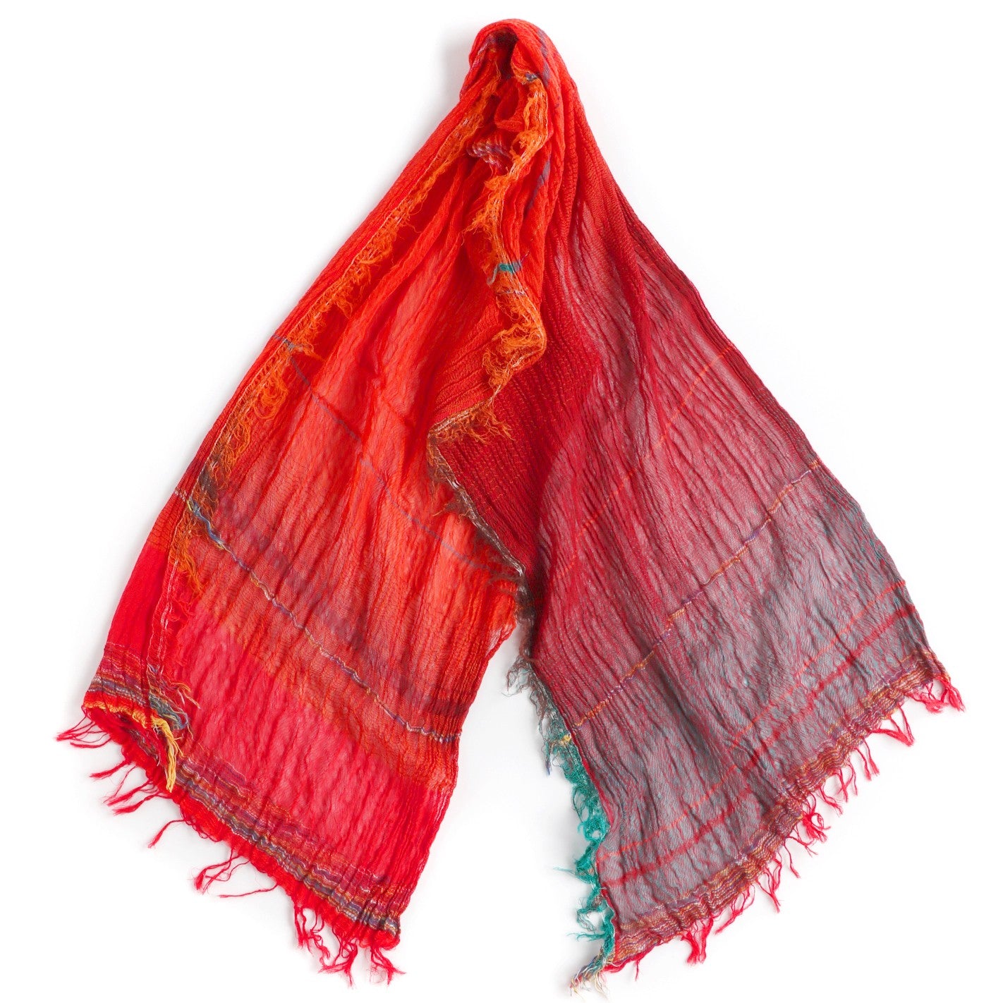 TAMAKI NIIME Medium Cotton-gauze Scarf - Teal Embers