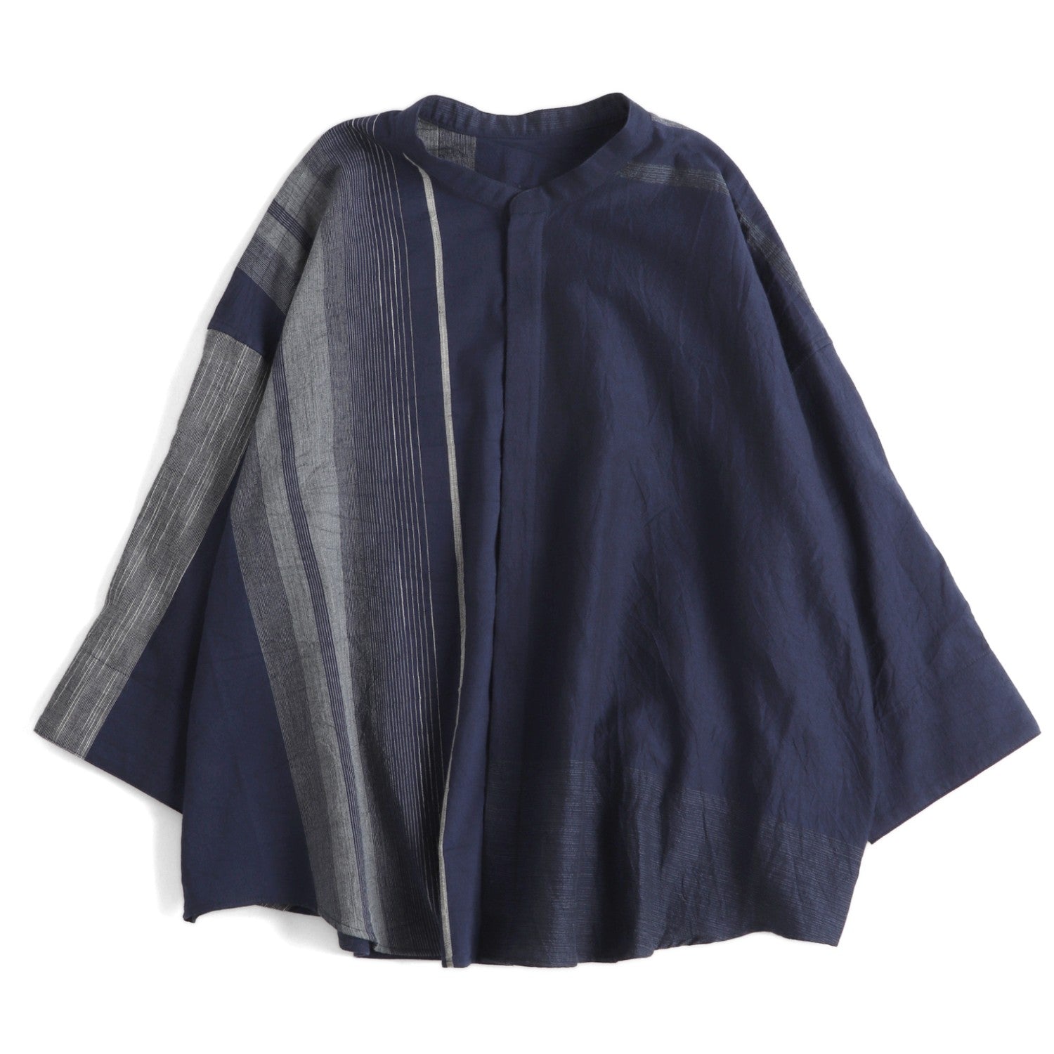 TAMAKI NIIME Mandarin Collared Shirt - Linear Stars