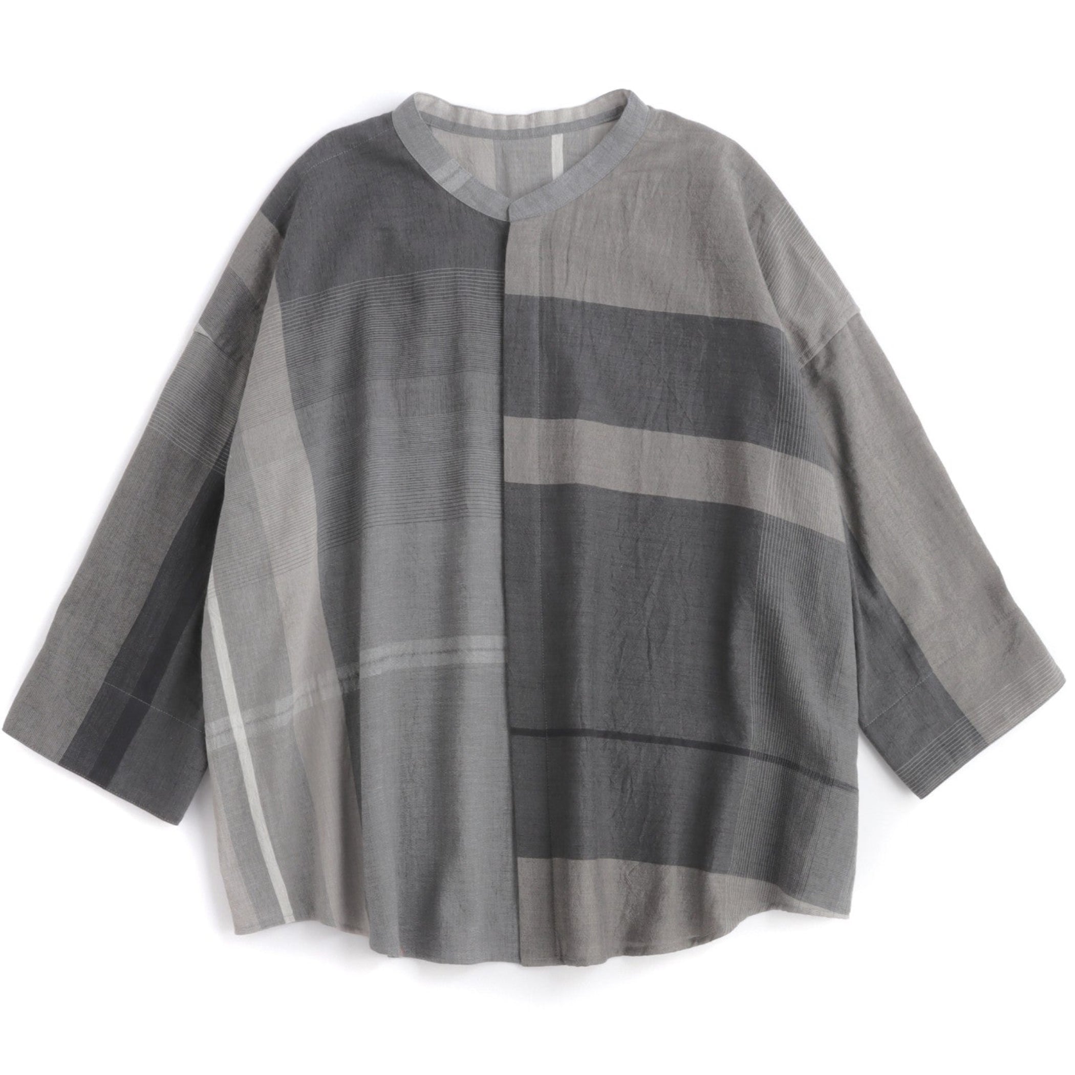 Tamaki Niime Mandarin Collared Shirt - City Stroll