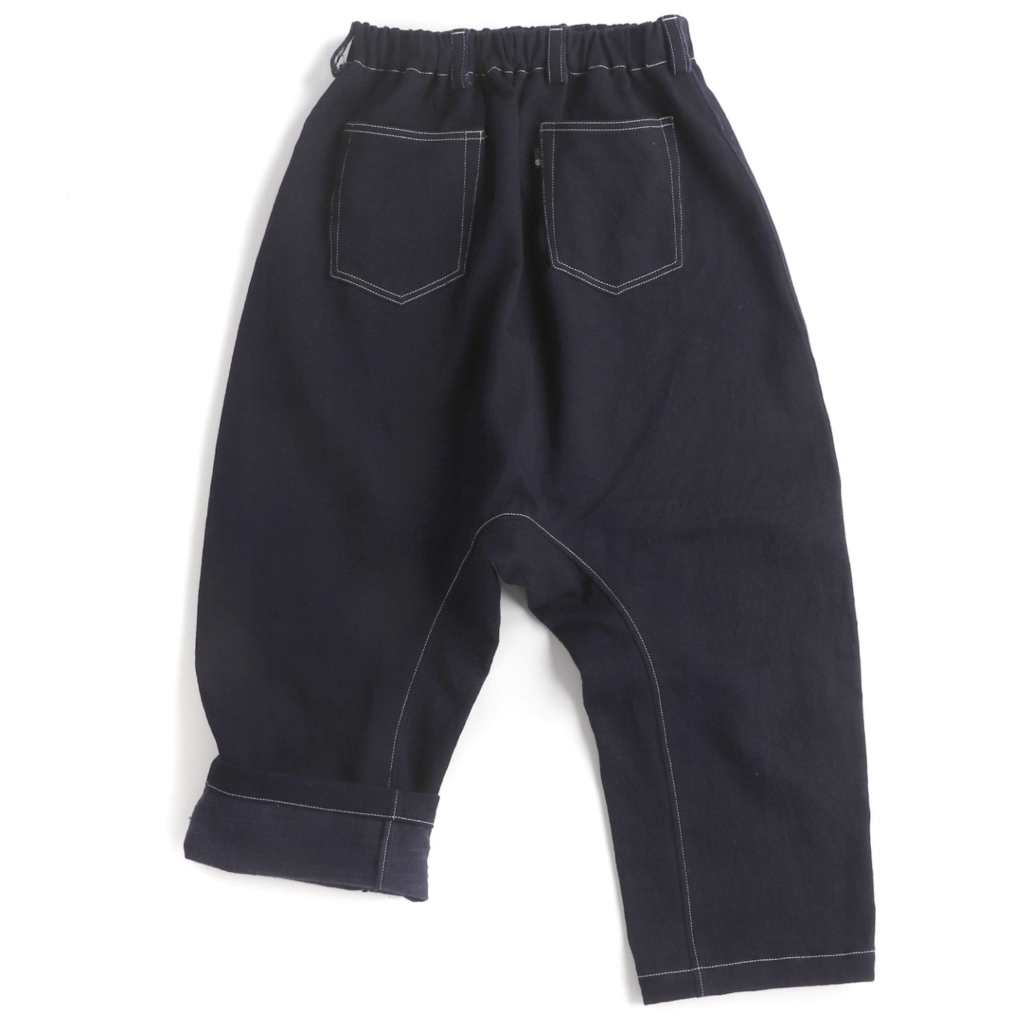 TAMAKI NIIME Drop-rise Denim Pants - Indigo Dye and White Stitching - Size 2