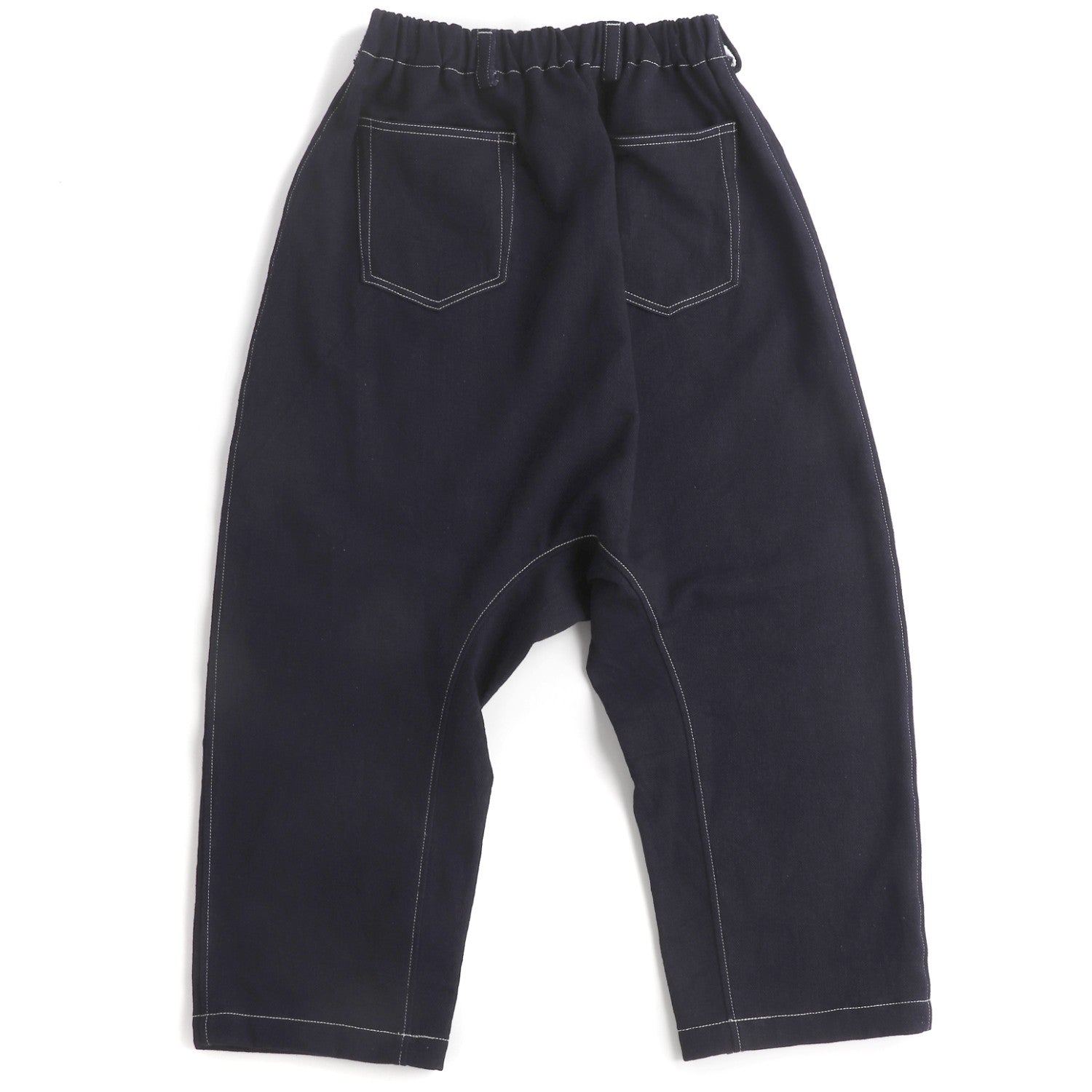 TAMAKI NIIME Drop-rise Denim Pants - Indigo Dye and White Stitching - Size 2