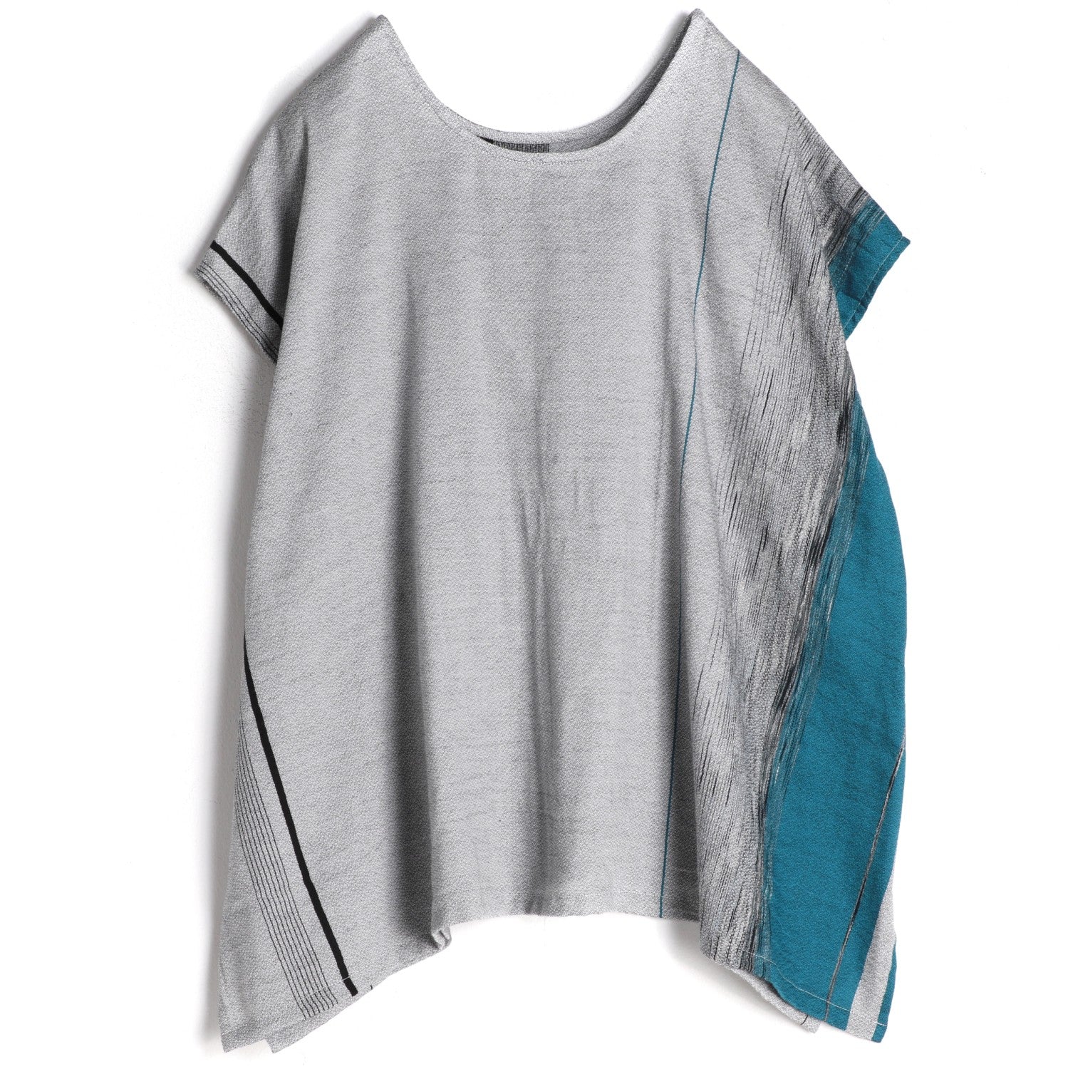 TAMAKI NIIME Striped Cap Sleeve Flared Top - Glacier