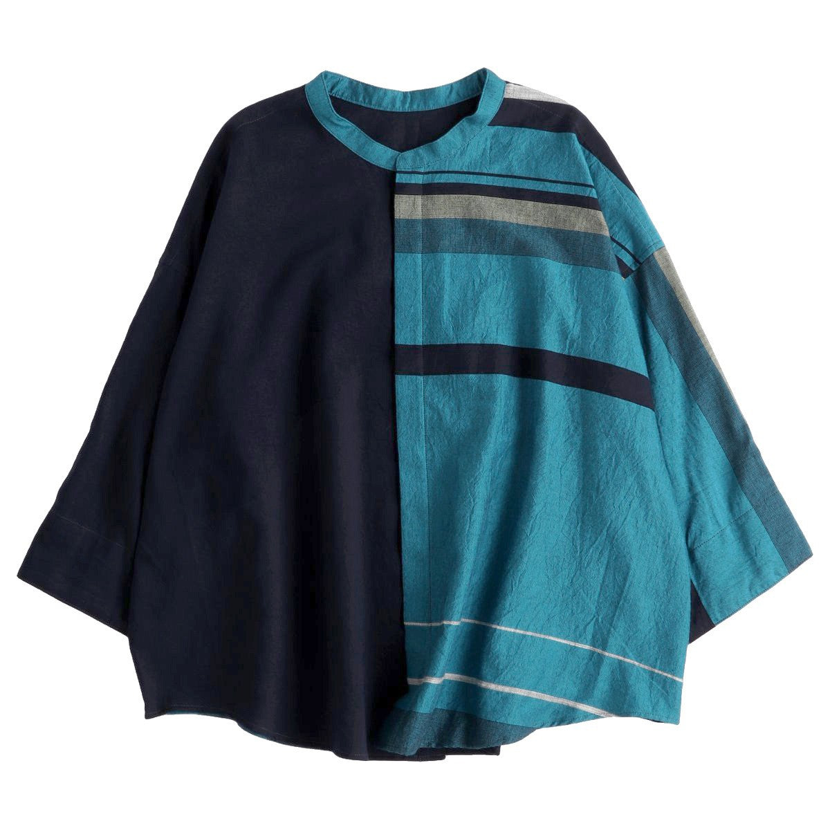 TAMAKI NIIME Mandarin Collared Shirt - Blue Magician