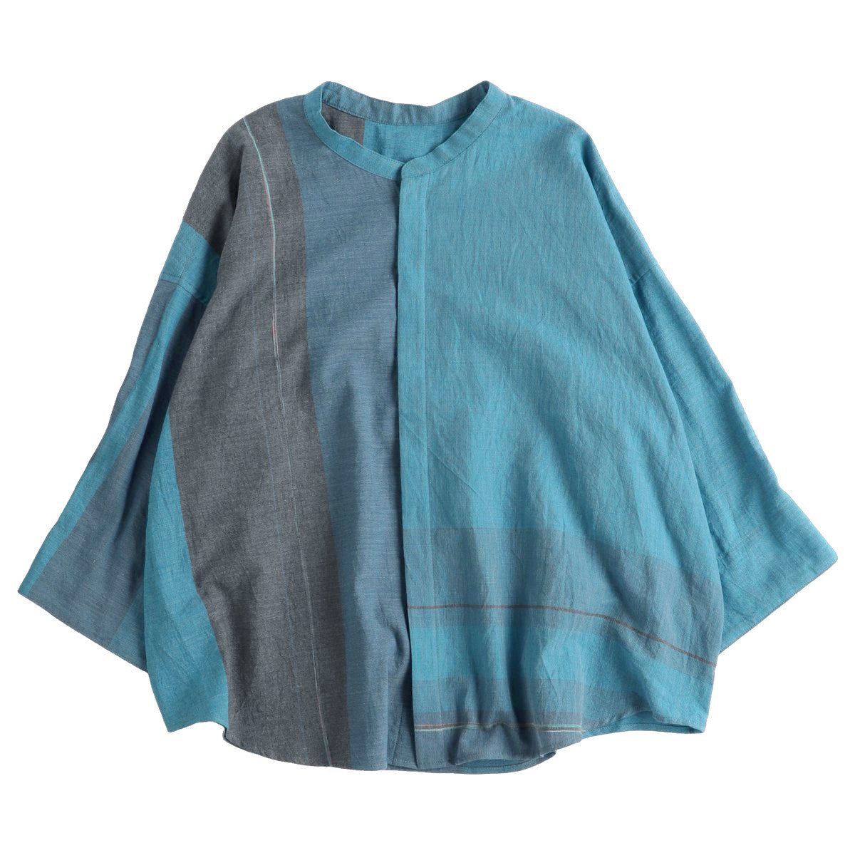 TAMAKI NIIME Mandarin Collared Shirt - Blurred Sky