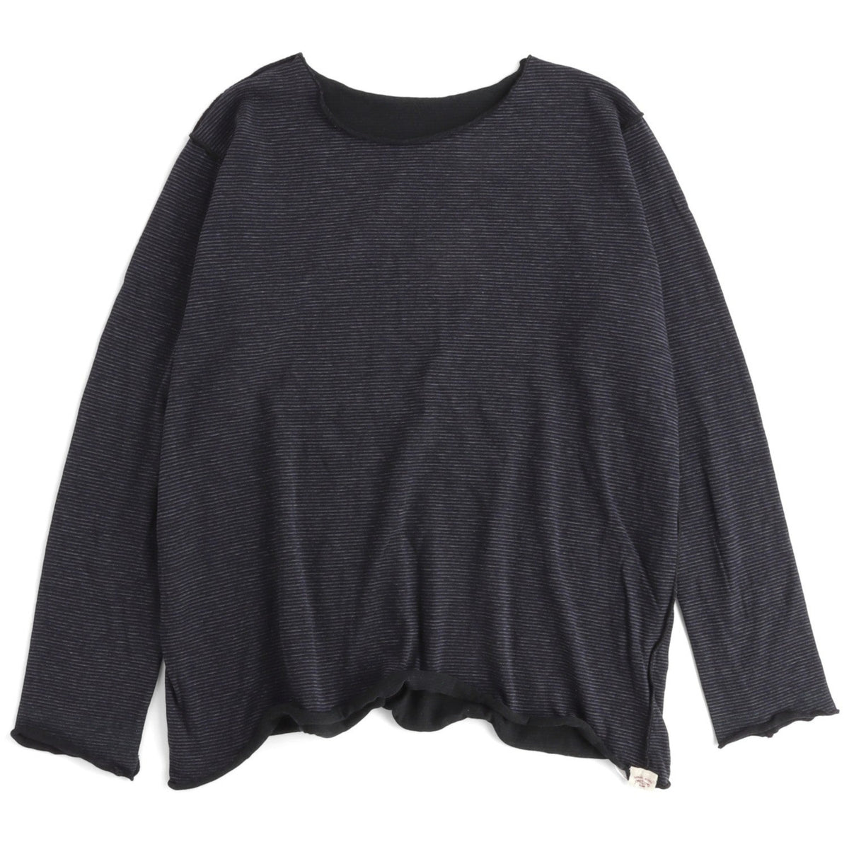 TAMAKI NIIME Cotton Long Sleeve Reversible Tee - Navy Graphite