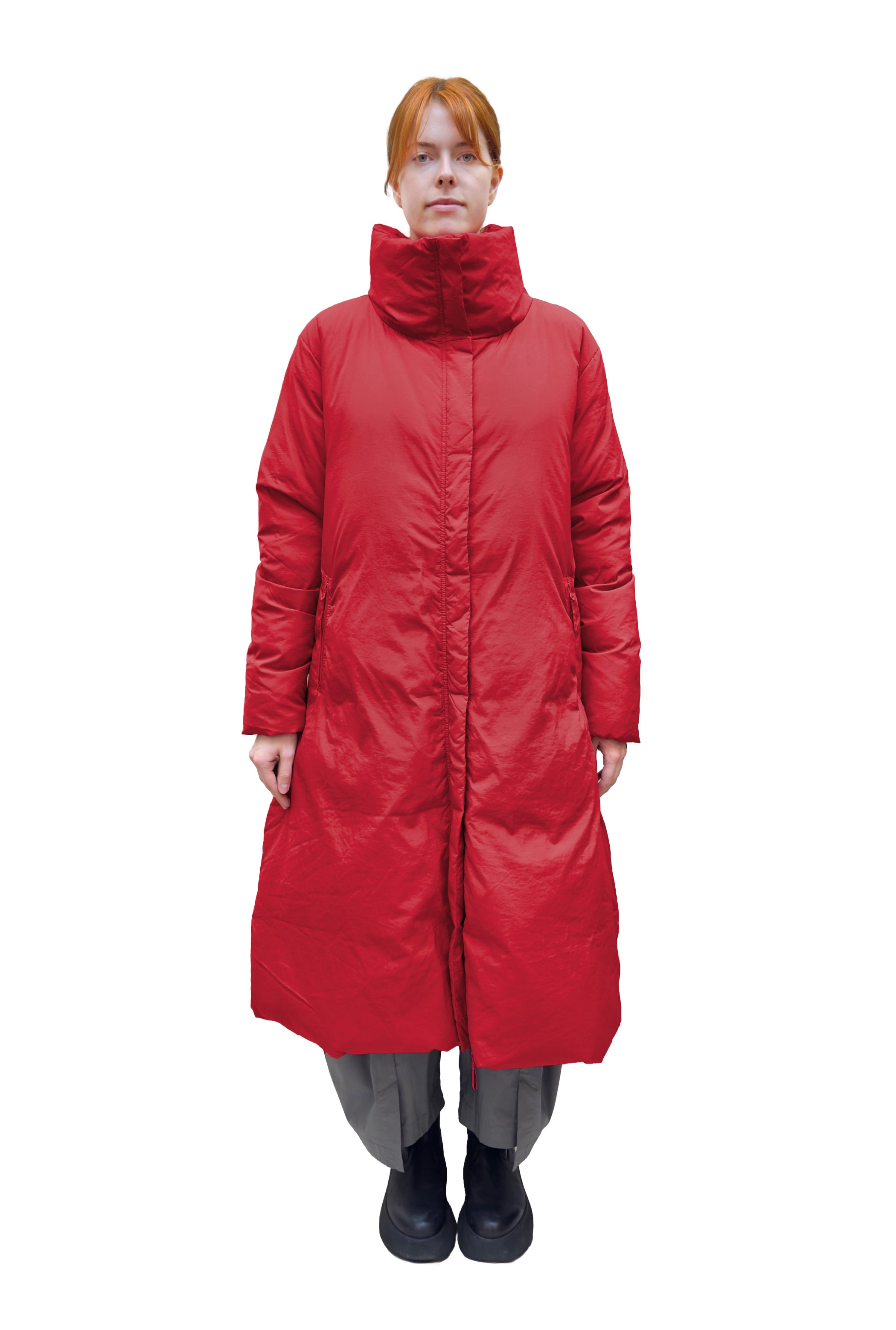 RUNDHOLZ BLACK LABEL Long A-Line Down Coat in Rose