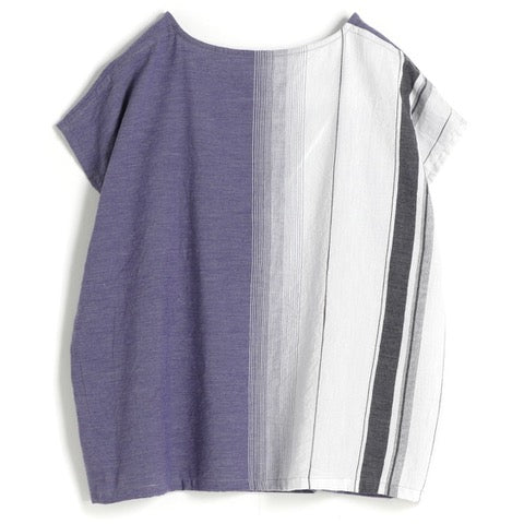 Tamaki Niime Striped Cap Sleeve Top - Soft Lavender