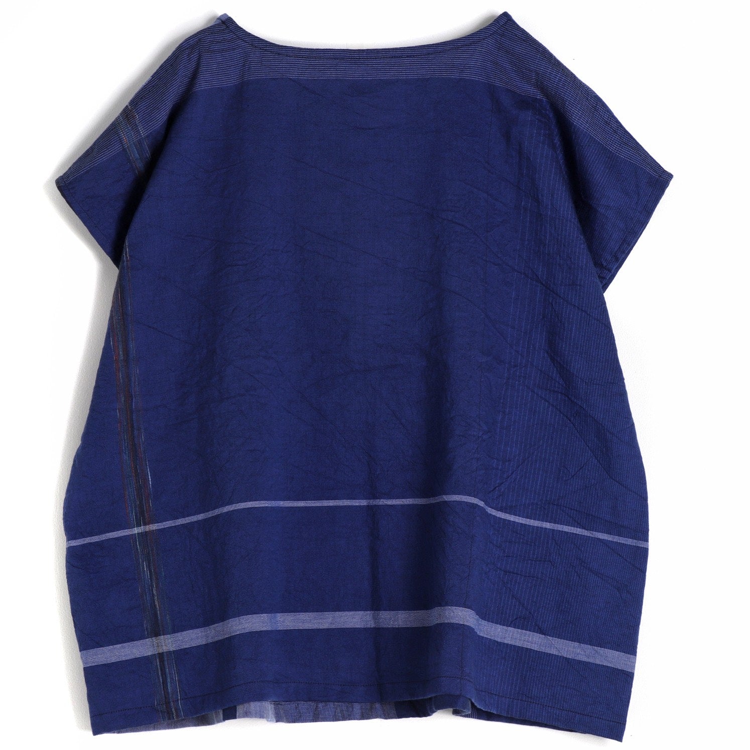 Tamaki Niime Striped Cap Sleeve Top - Blue Galaxy