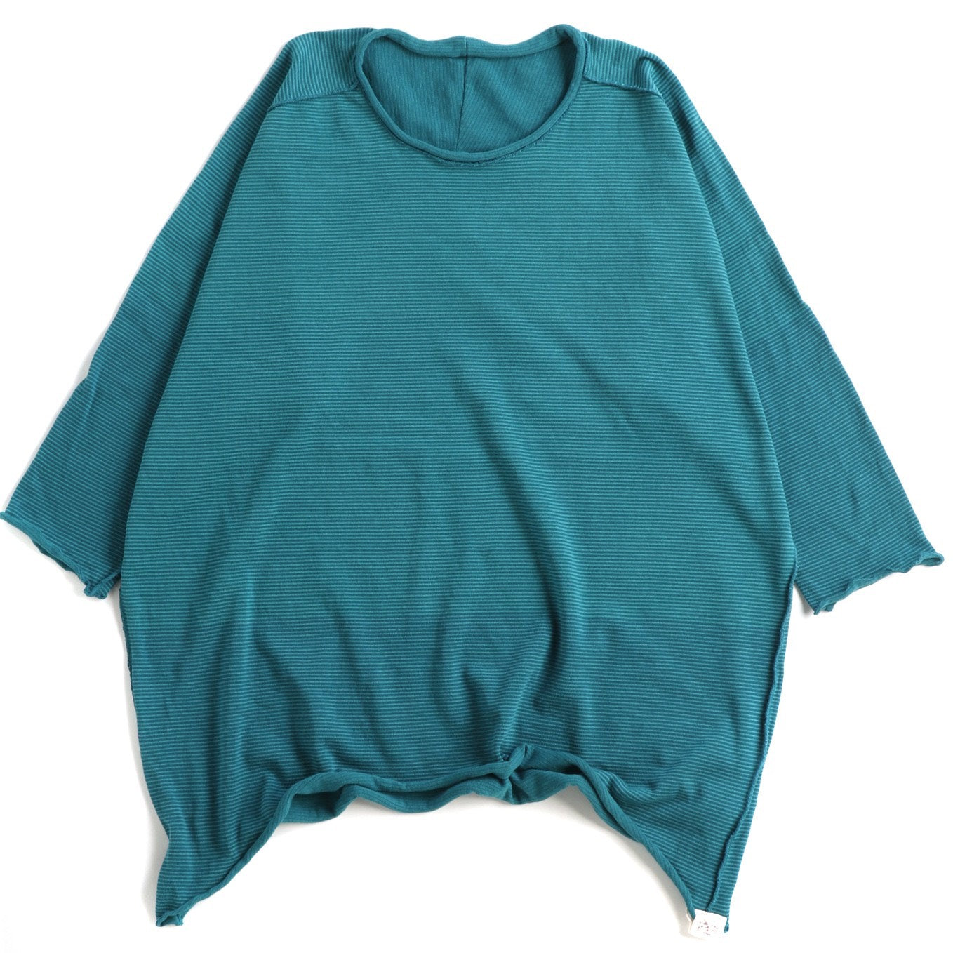 TAMAKI NIIME Short Sleeve Reversible Relaxed Tee - Turquoise Stripes