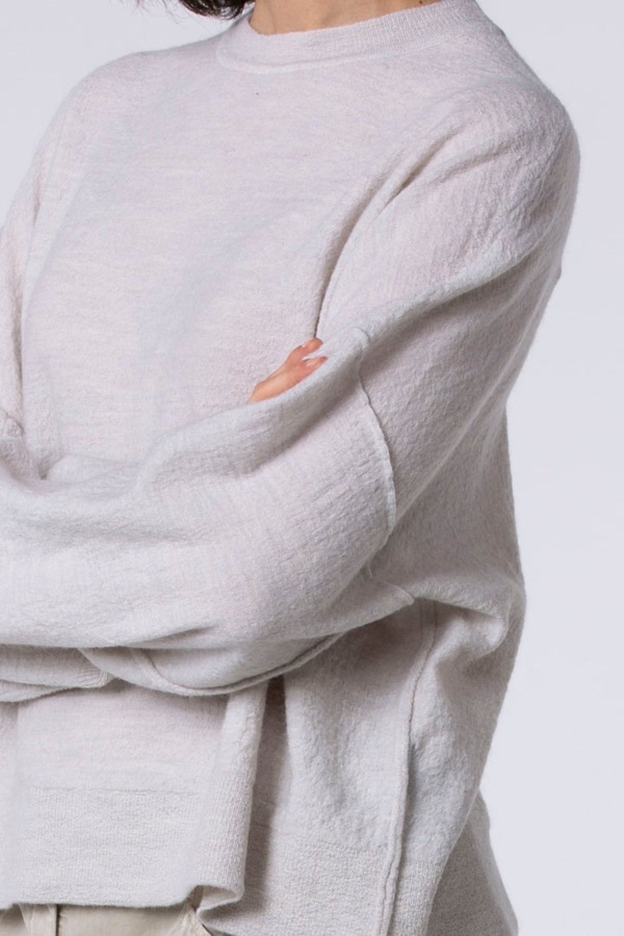 OSKA Boxy Wool Pullover in Ecru