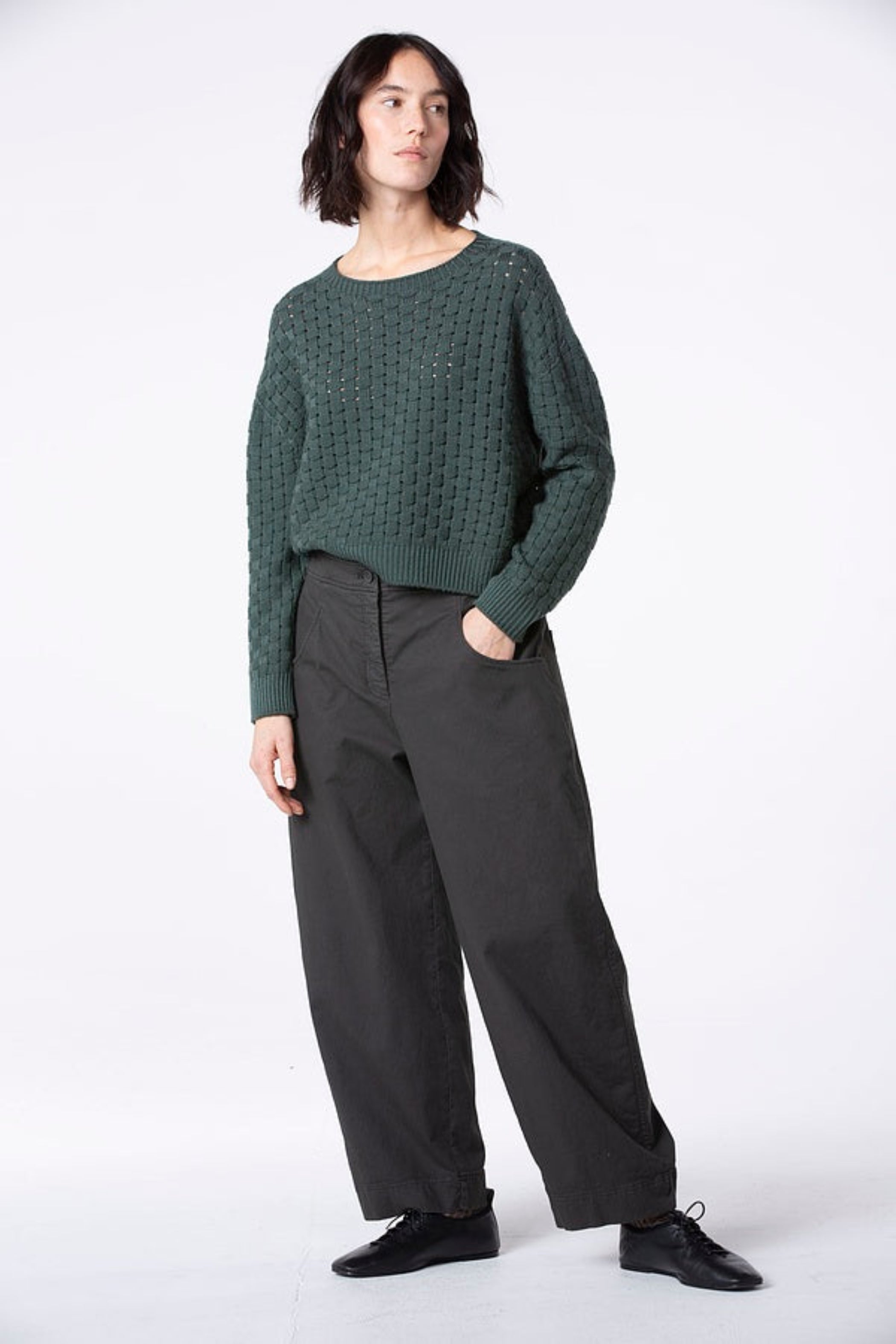 OSKA Barrel Leg Pant in Grove