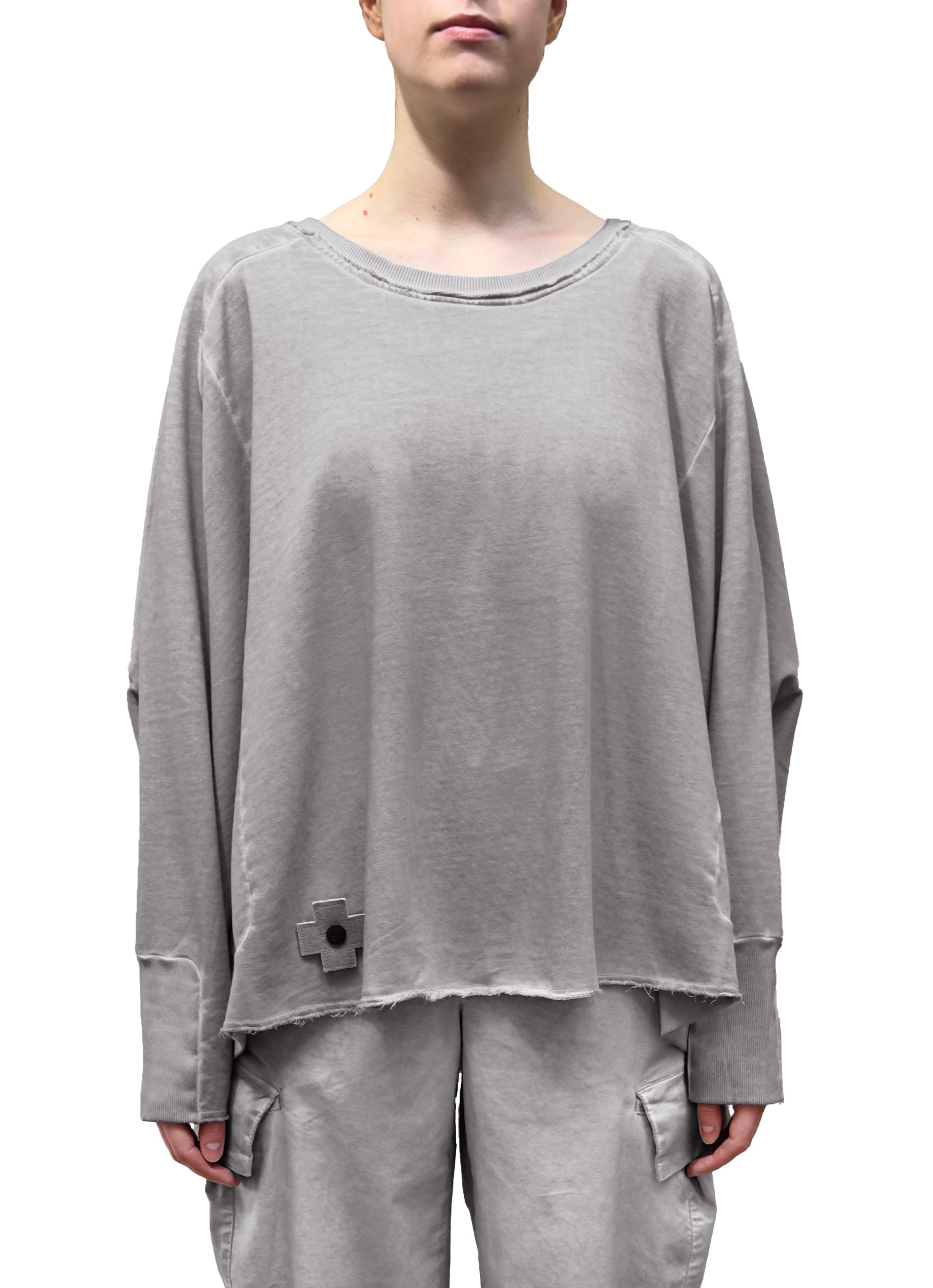 PLU PLU French Terry Boxy Pullover in Cement