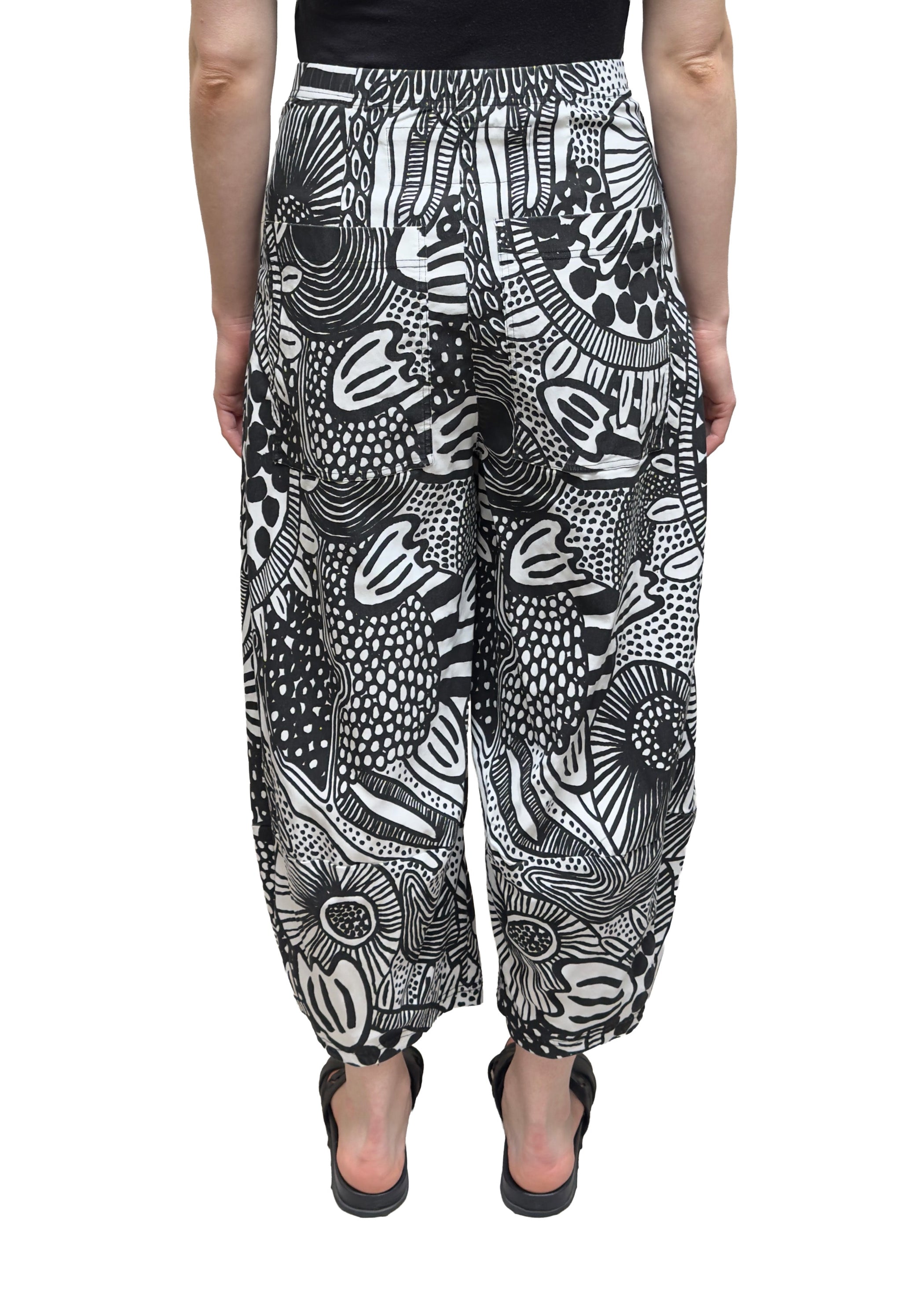 RUNDHOLZ BLACK LABEL Bubble Pant in Black Print