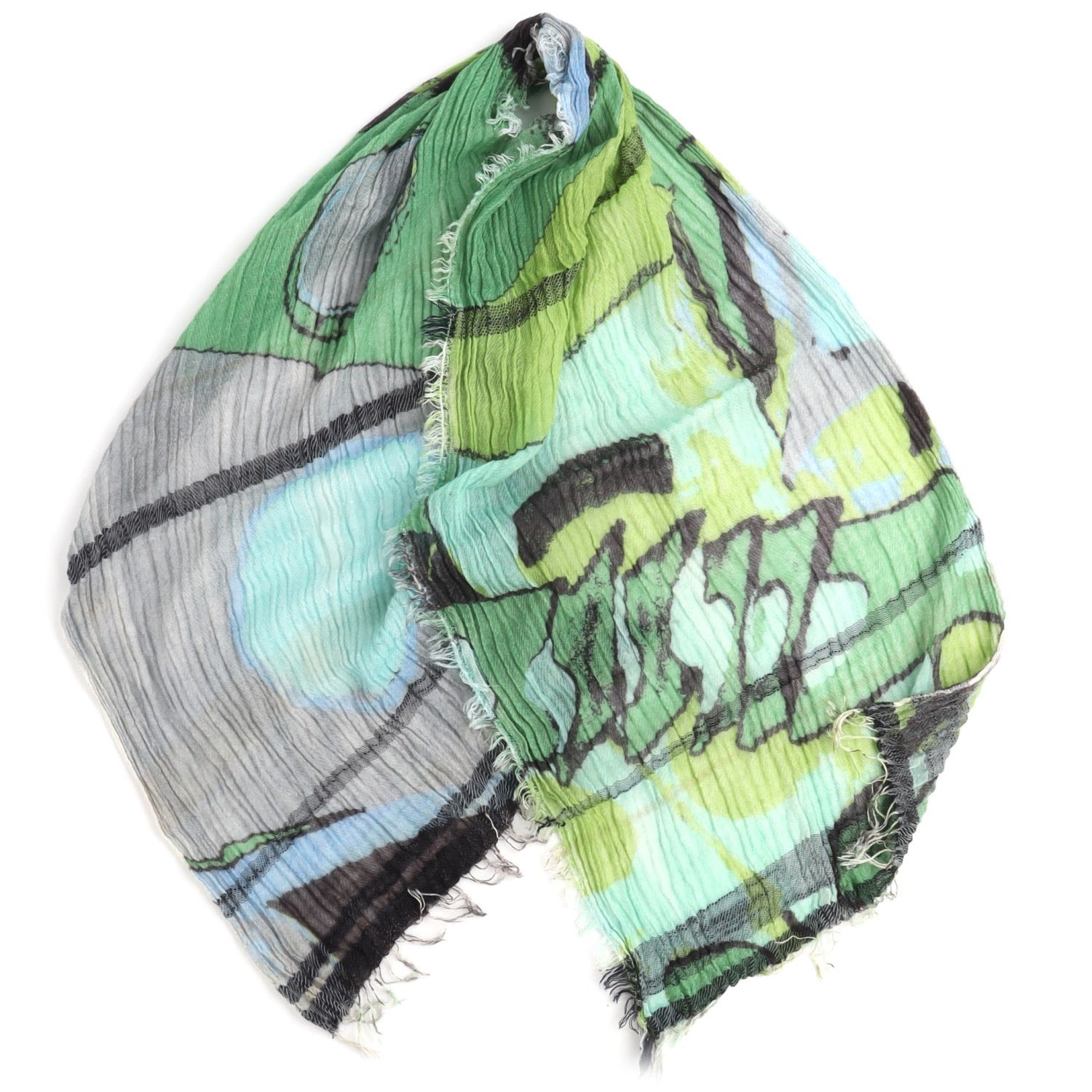 TAMAKI NIIME Medium Cotton-gauze Scarf with Print - Mysterious Forest