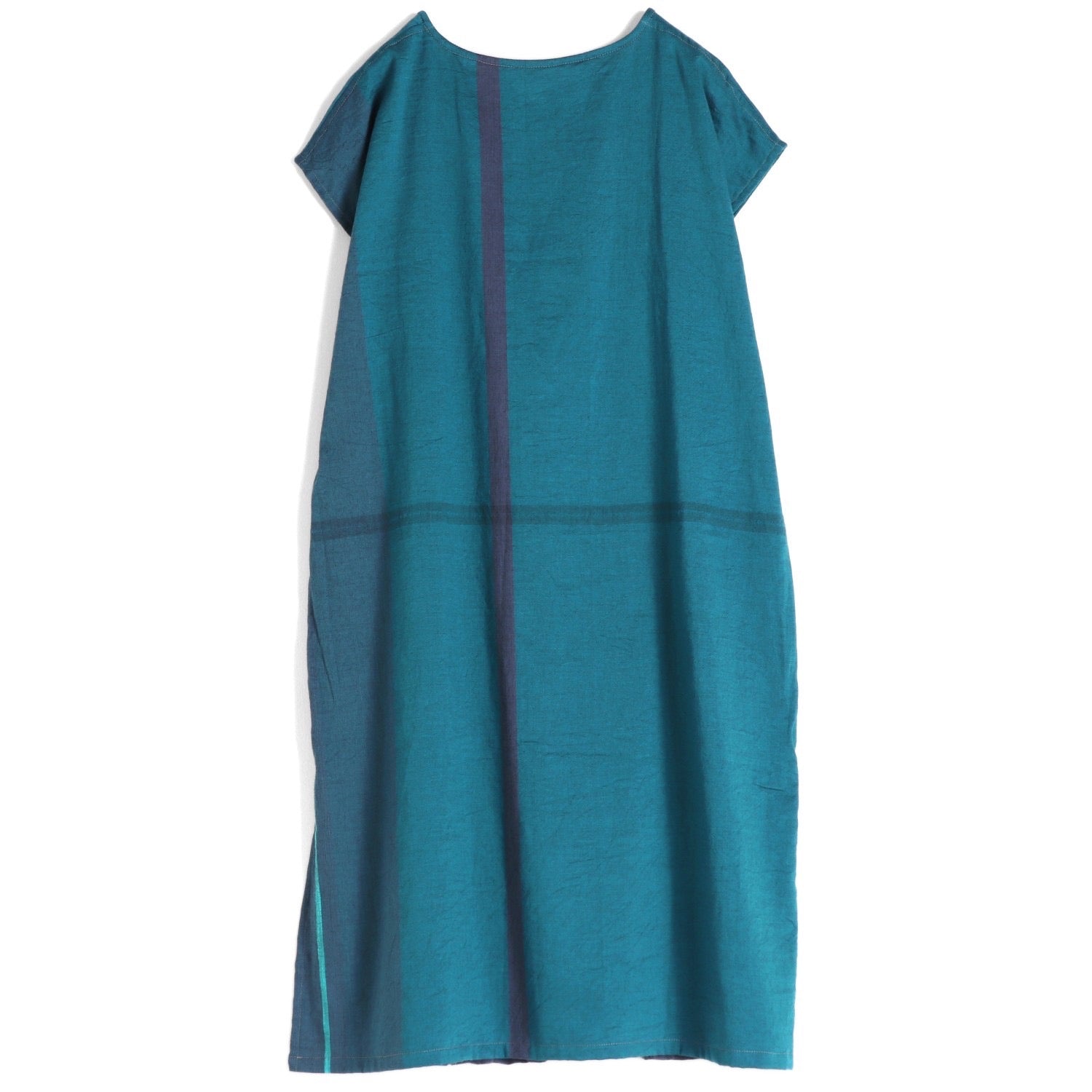 TAMAKI NIIME Shorter Length Cotton Cap Sleeve Round Neck Dress - Whispering Ocean