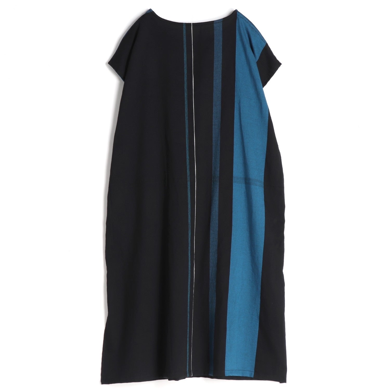 TAMAKI NIIME Shorter Length Cotton Cap Sleeve Round Neck Dress - Blue Abyss