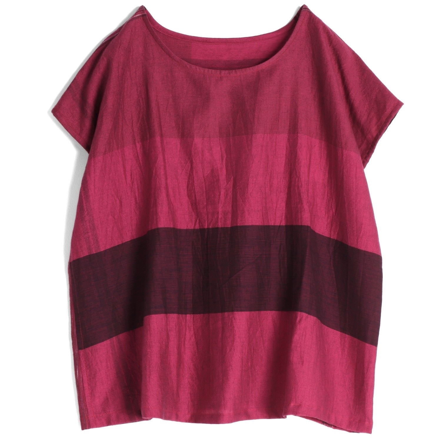 Tamaki Niime Striped Cap Sleeve Top - Midnight Petal