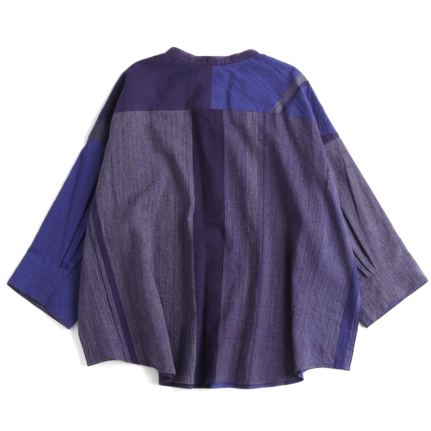 Tamaki Niime Mandarin Collared Shirt - Purple Party