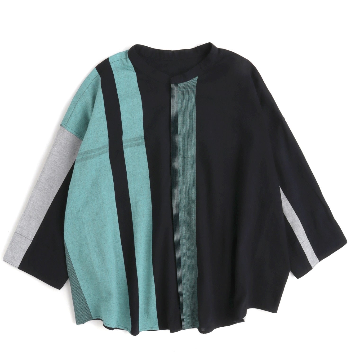 Tamaki Niime Mandarin Collared Shirt - Summer Night