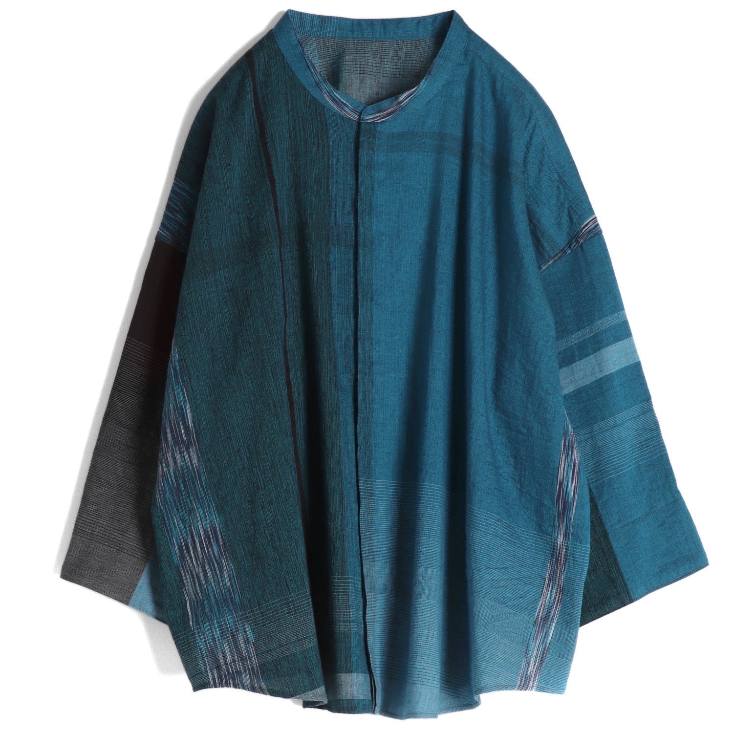 Tamaki Niime Mandarin Collared Shirt - By the Sea