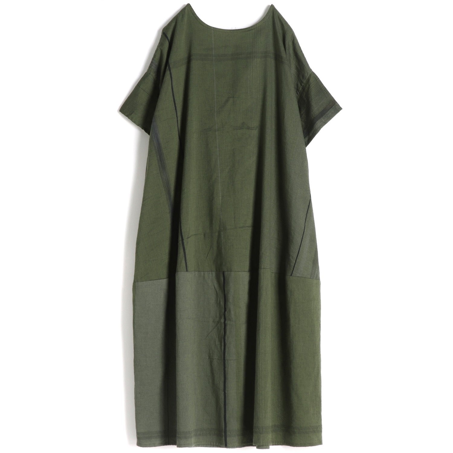 TAMAKI NIIME Short Sleeved Pocket Dress - Khaki Breeze
