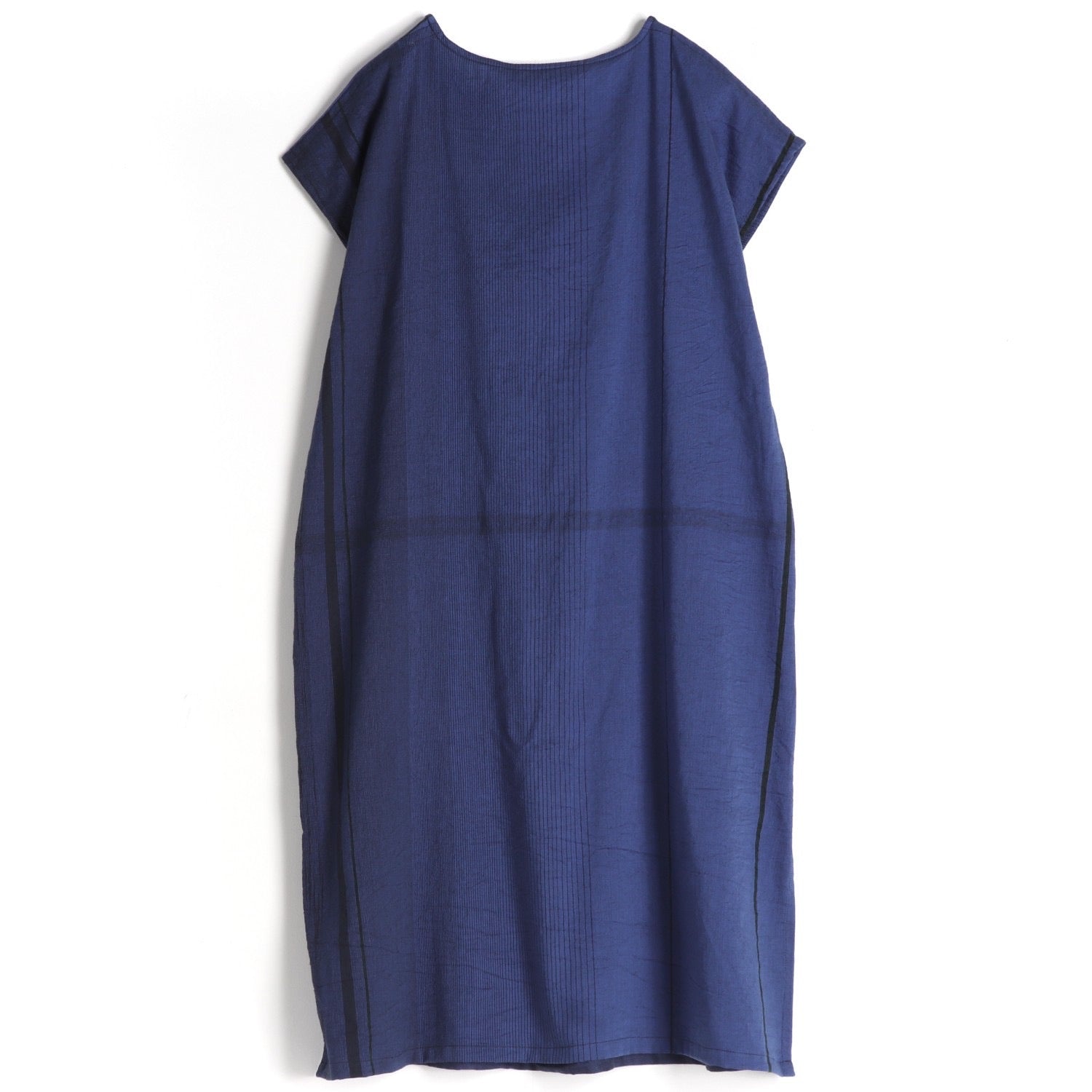 TAMAKI NIIME Shorter Length Cotton Cap Sleeve Round Neck Dress - Admiral Abyss