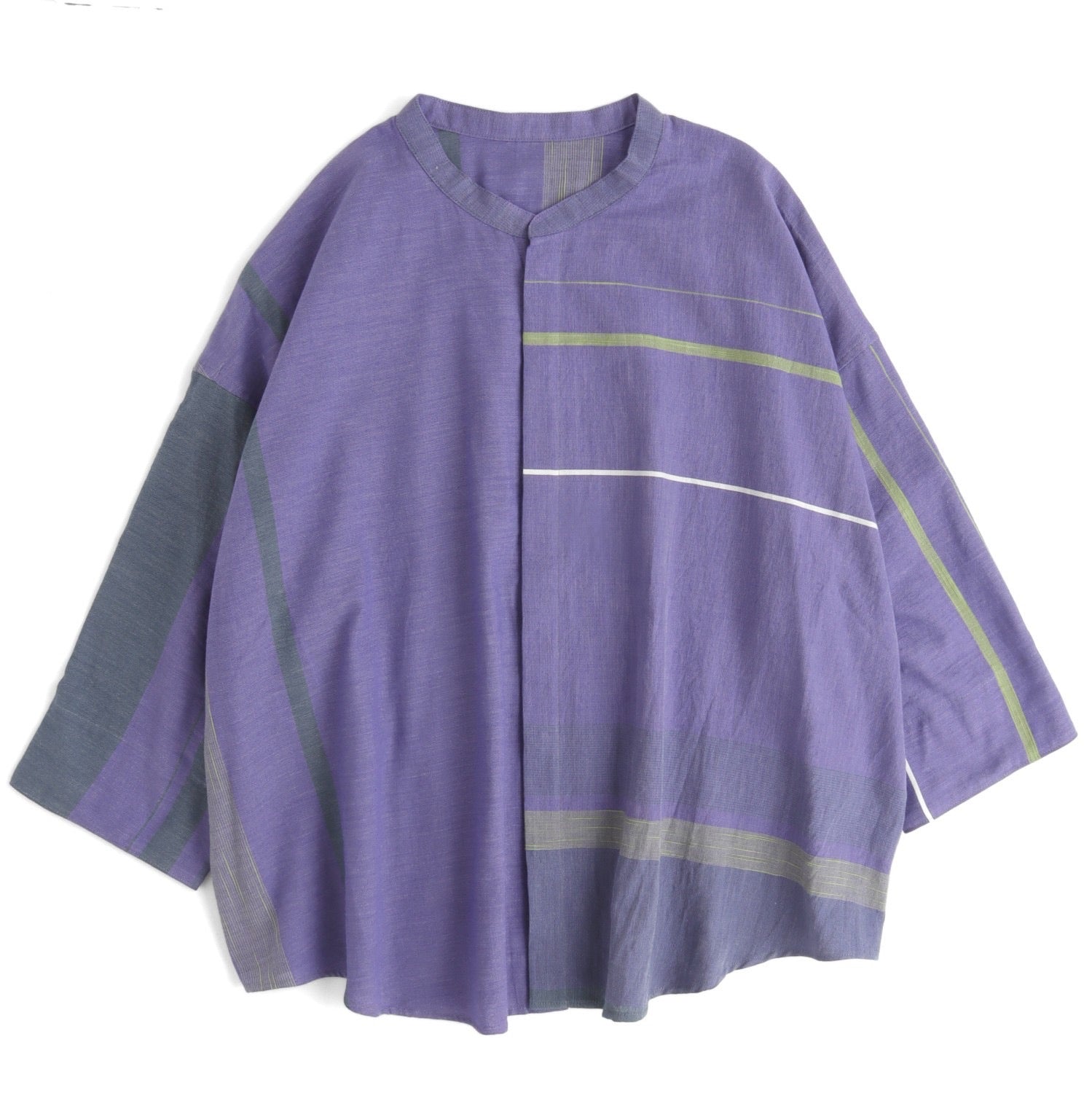 Tamaki Niime Mandarin Collared Shirt - Soft Lilacs
