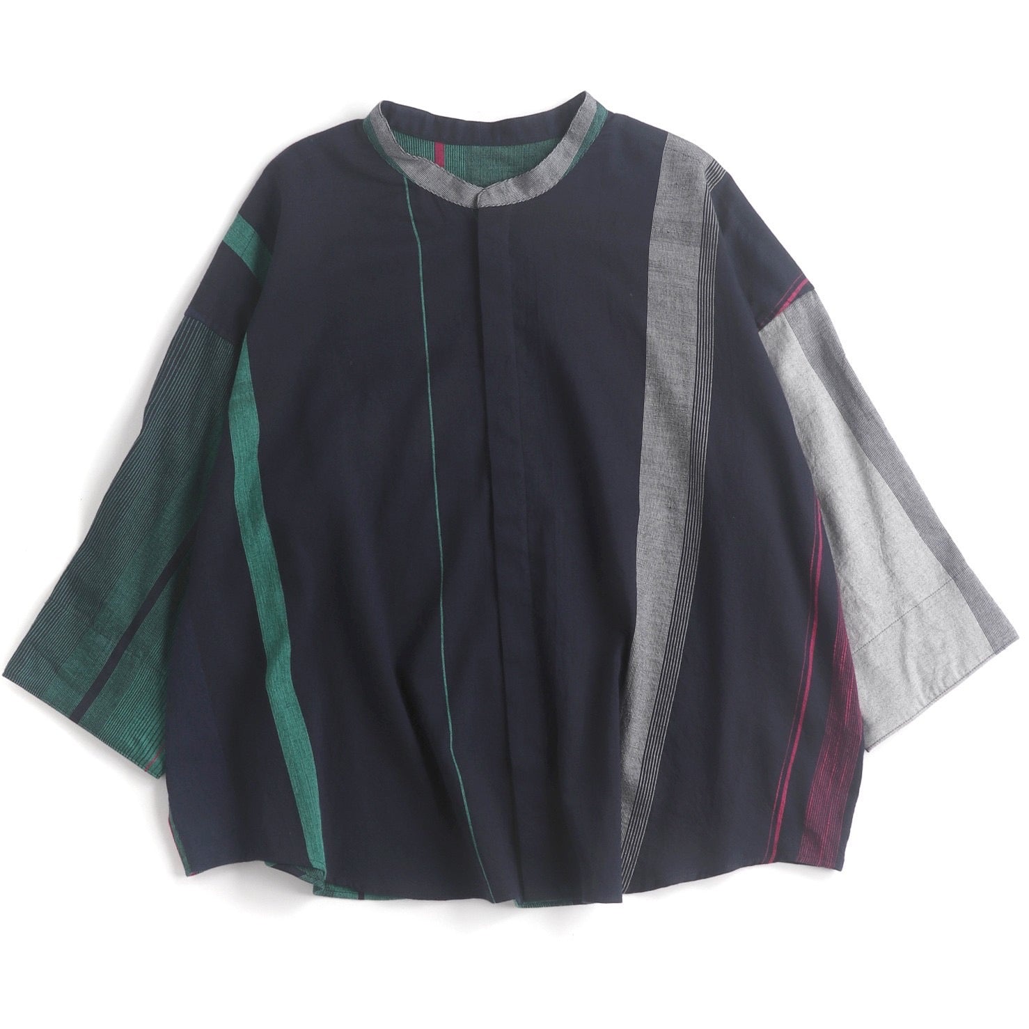 Tamaki Niime Mandarin Collared Shirt - Delightful Surprise