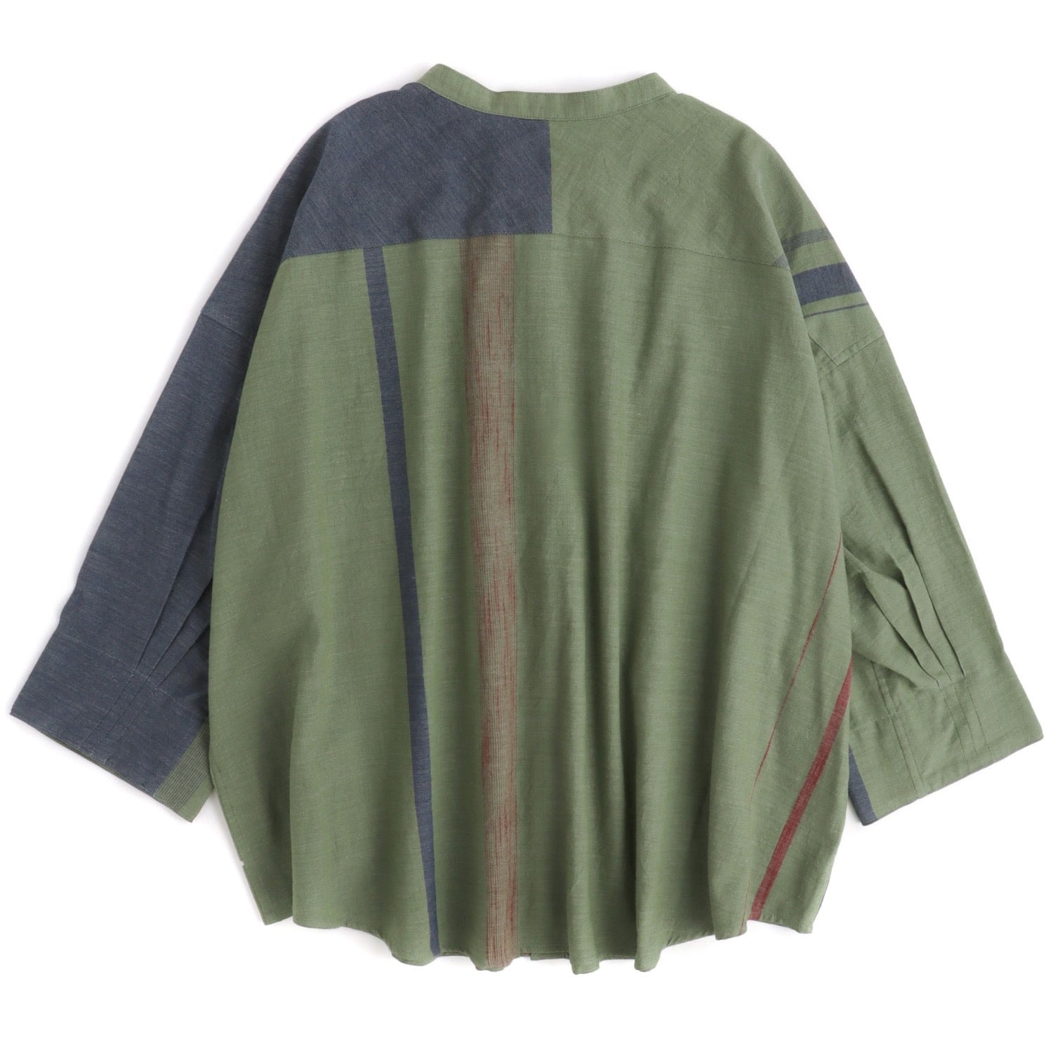 Tamaki Niime Mandarin Collared Shirt - Serene Garden