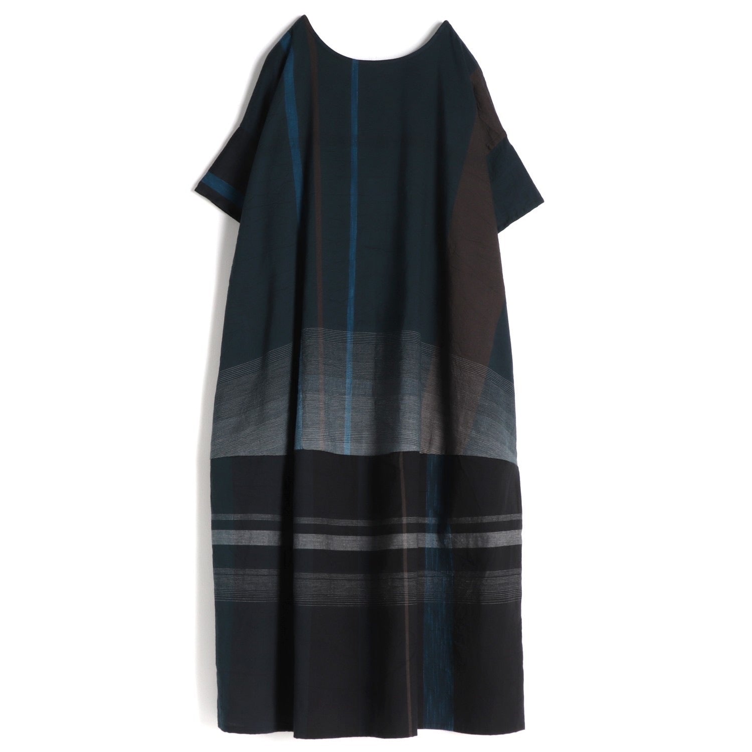 TAMAKI NIIME Short Sleeved Pocket Dress - Ancient Forest