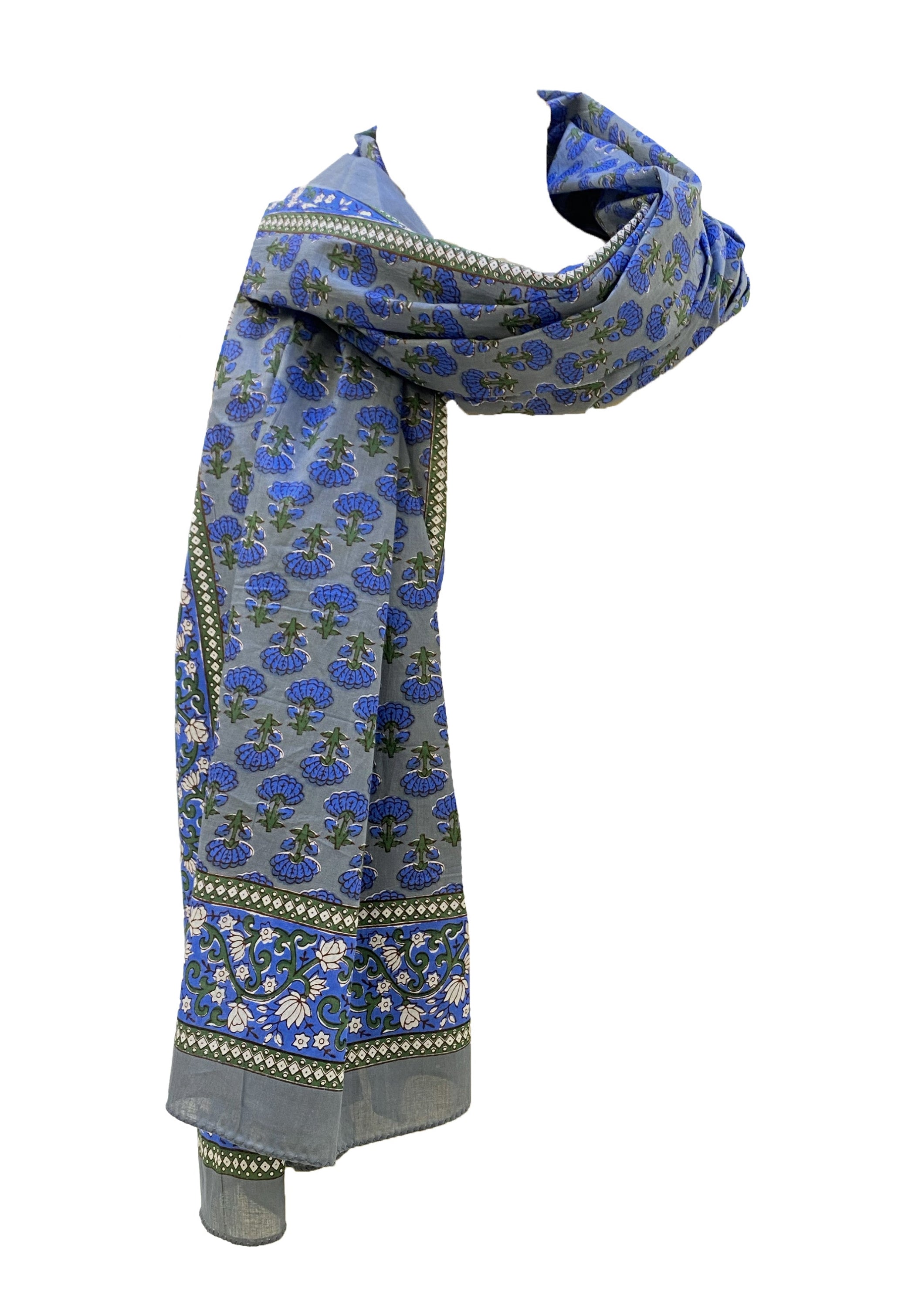 Cotton Block Printed Scarf - #13