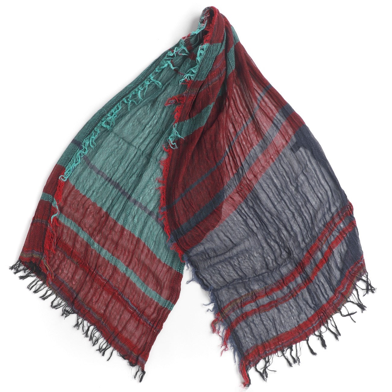 TAMAKI NIIME Medium Cotton-gauze scarf - #11 Ionic Stripes