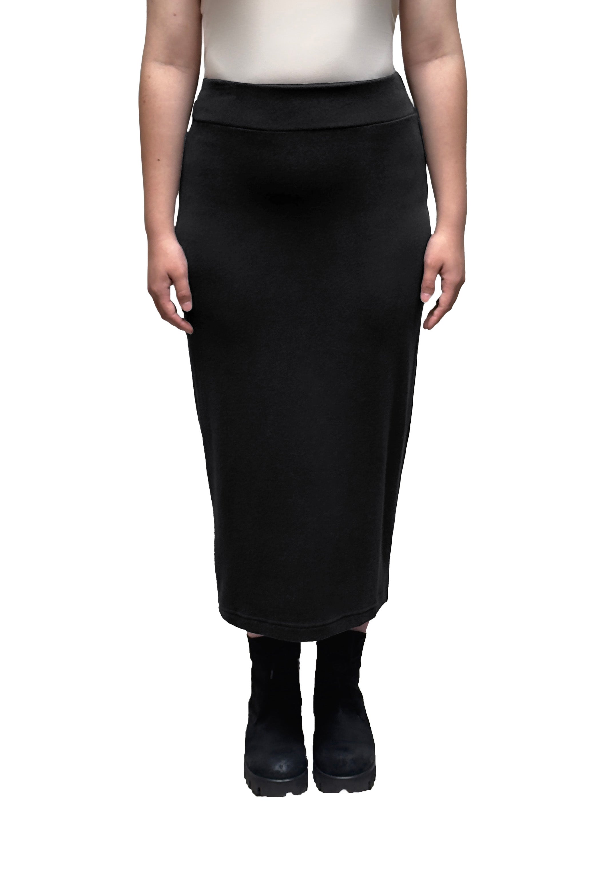 MAMA B Cozy Knit Pencil Skirt in Black