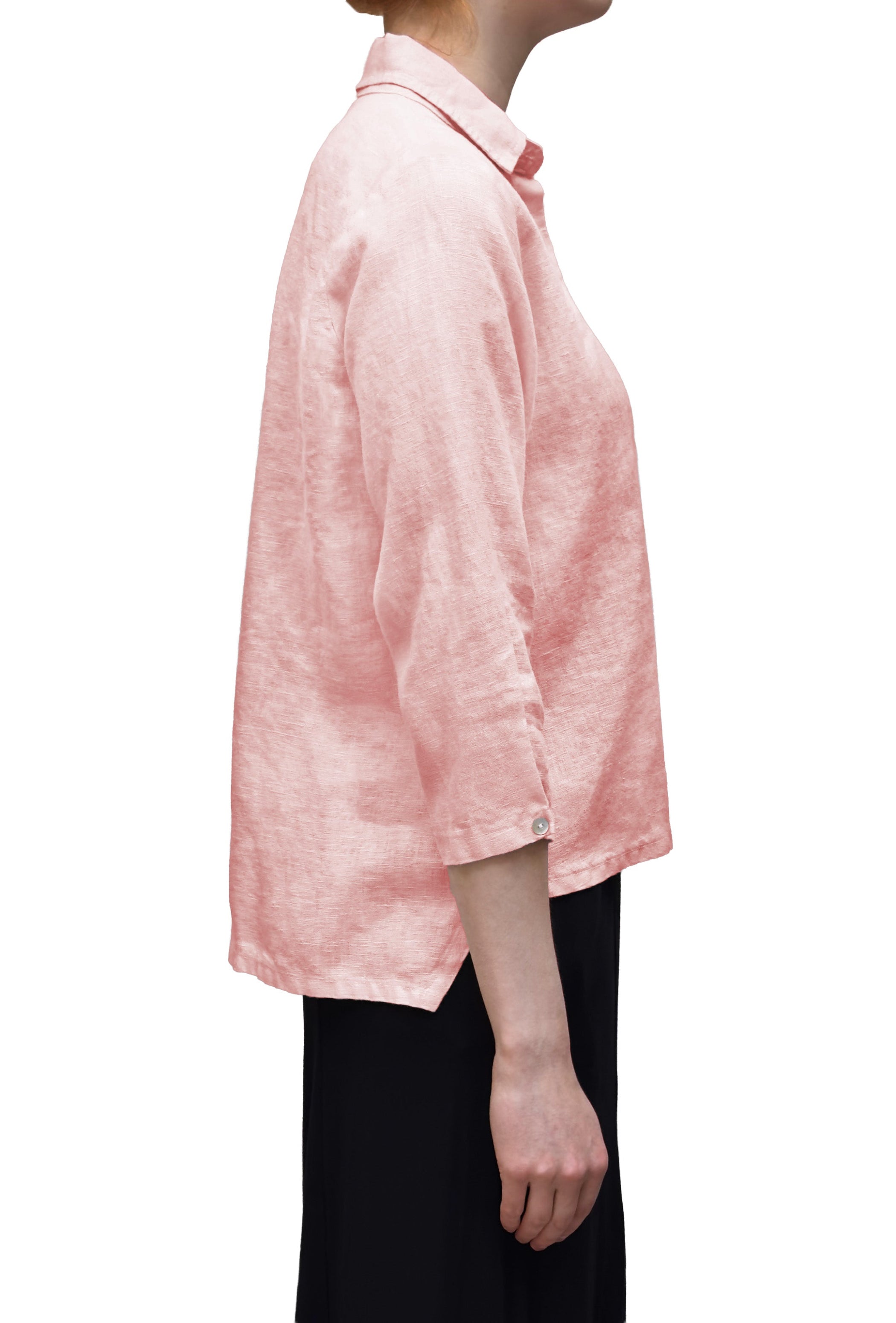 MOTION Hanky Linen Hi Low Shirt in Warm Sage