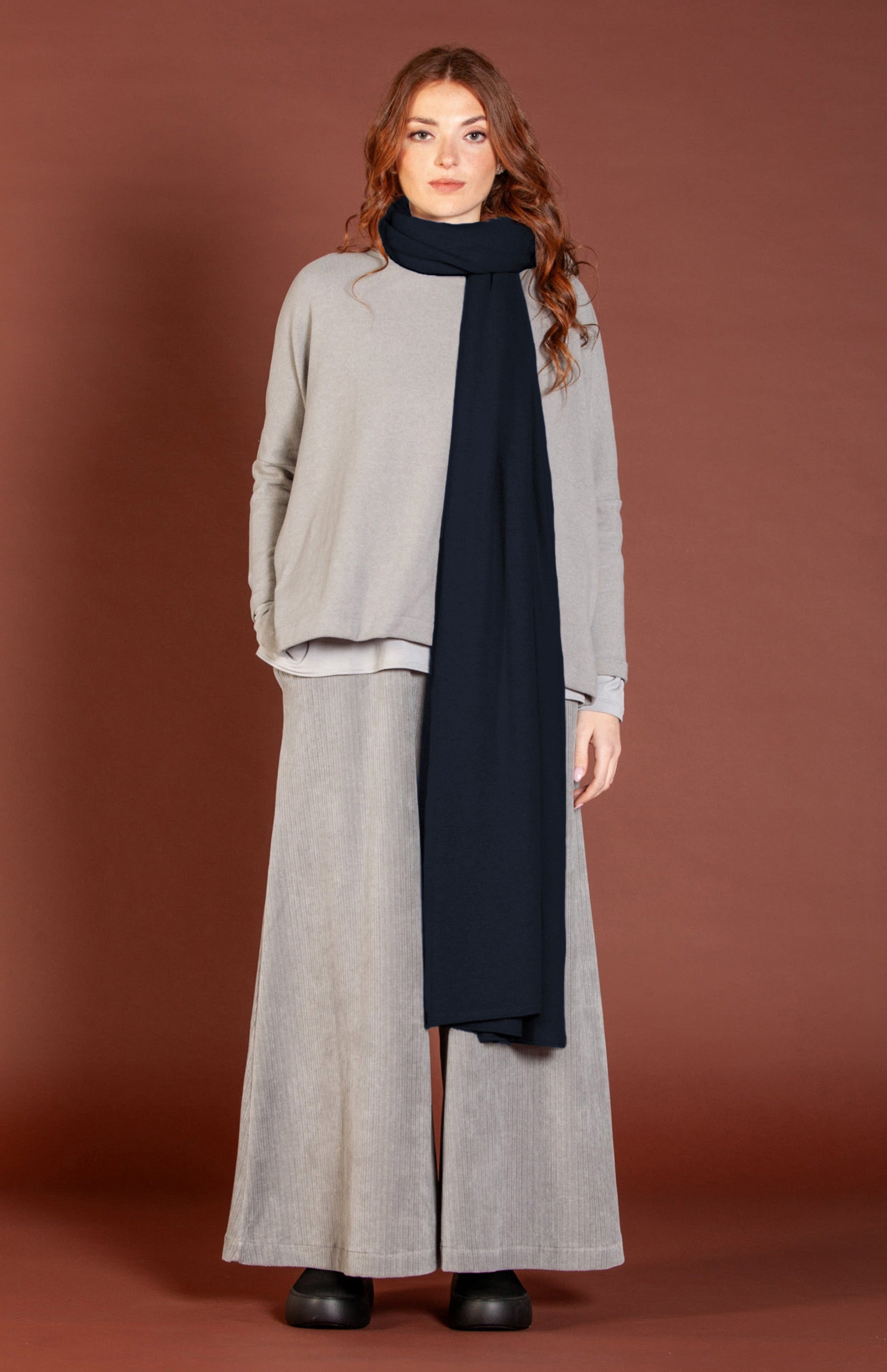 MAMA B SEGOVIA Cozy Knit Long Shawl in Night