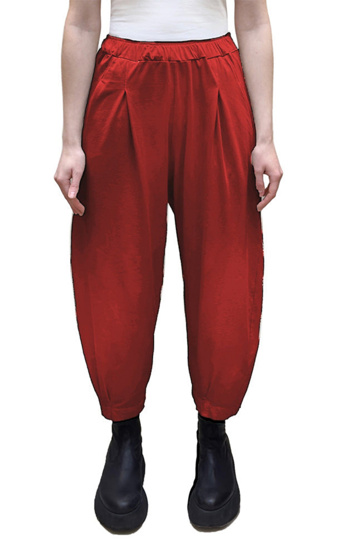 MAMA B Medium Weight Cotton Knit Pant in Dark Red