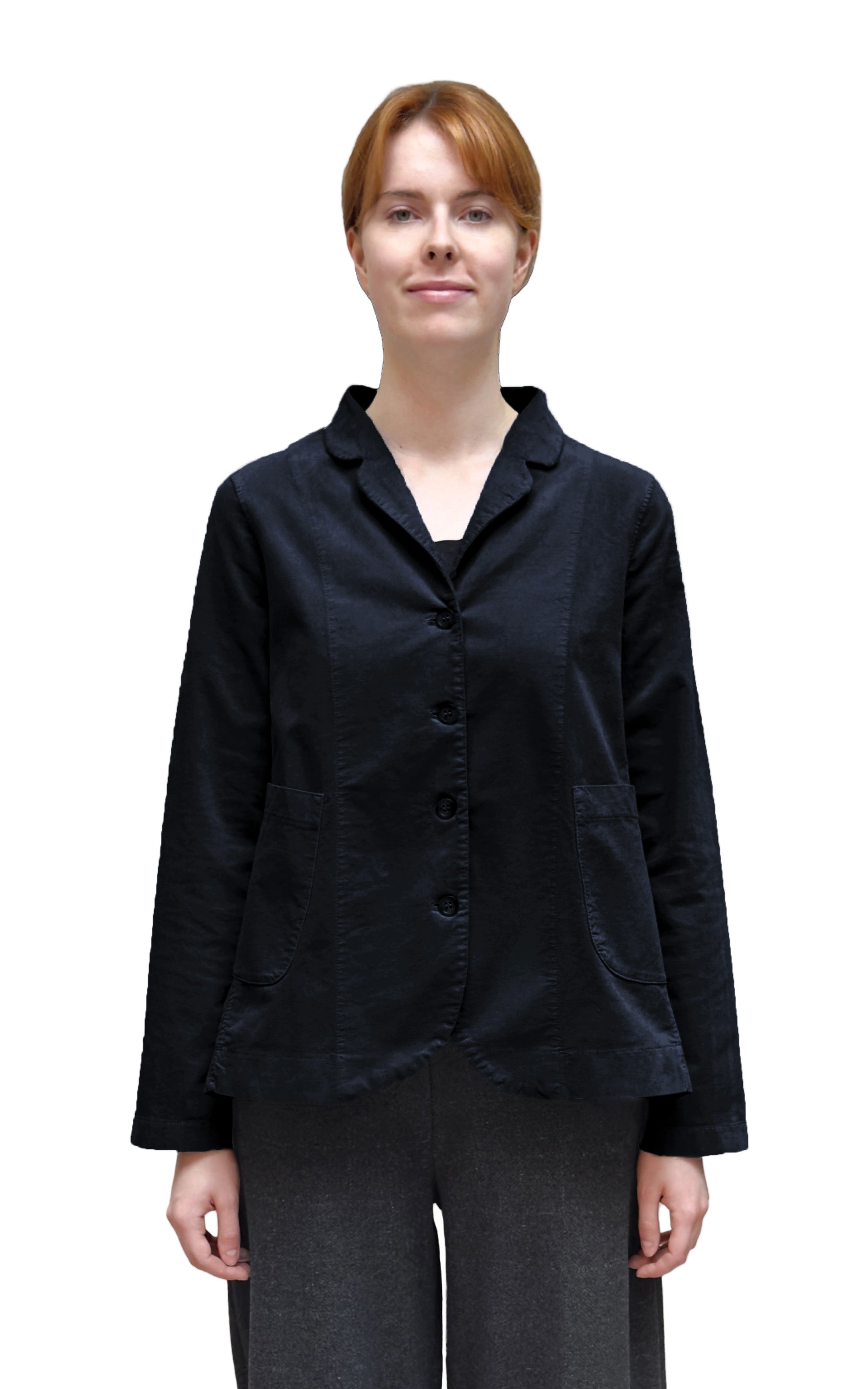 Mama B A Line Cotton Velvet Jacket in Night