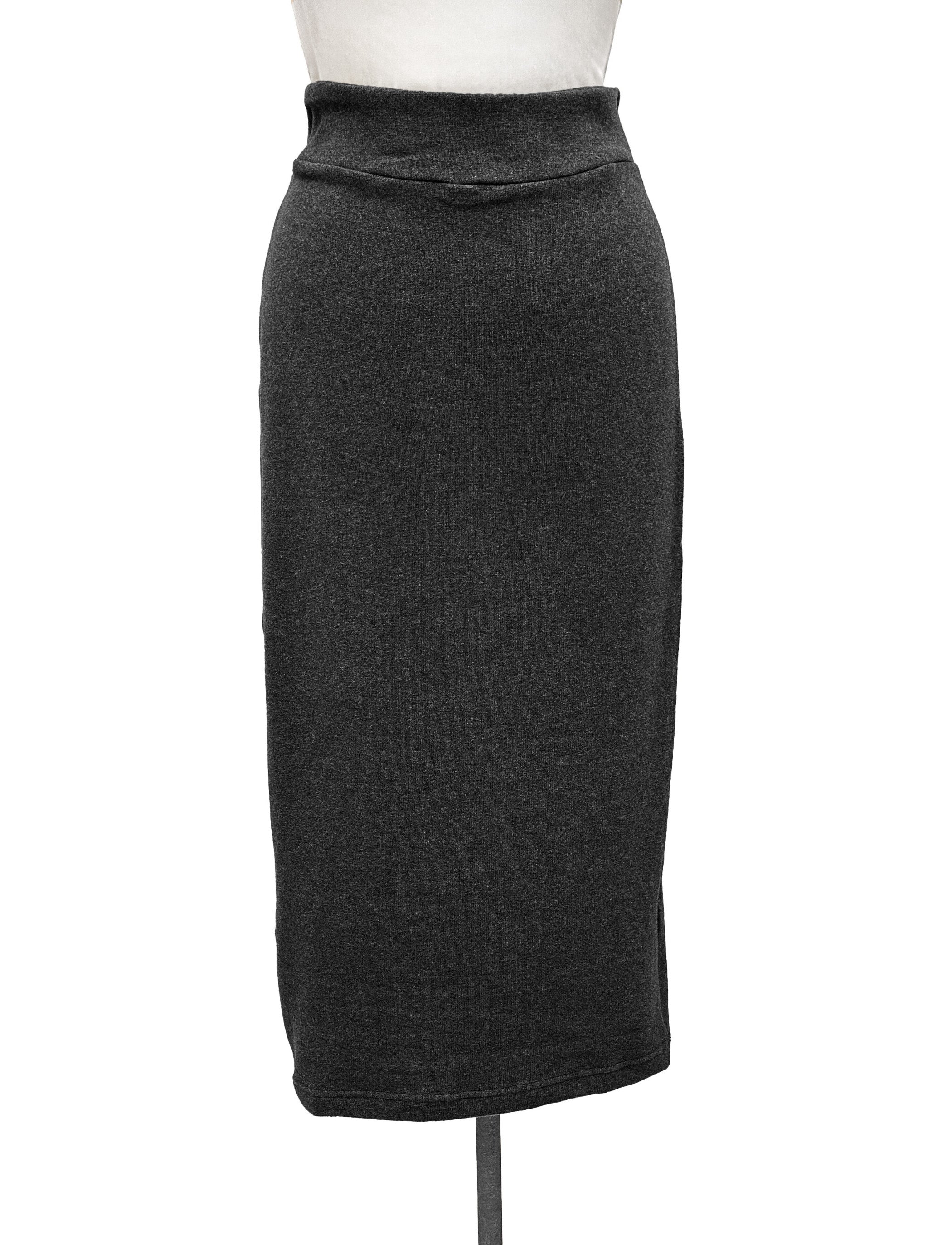 MAMA B Cozy Knit Pencil Skirt in Anthracite