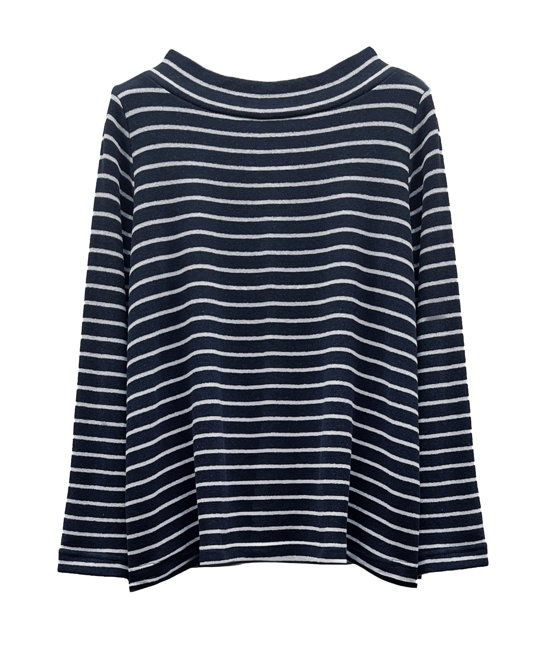 MAMA B Cozy Knit A-line Top in Night Stripes