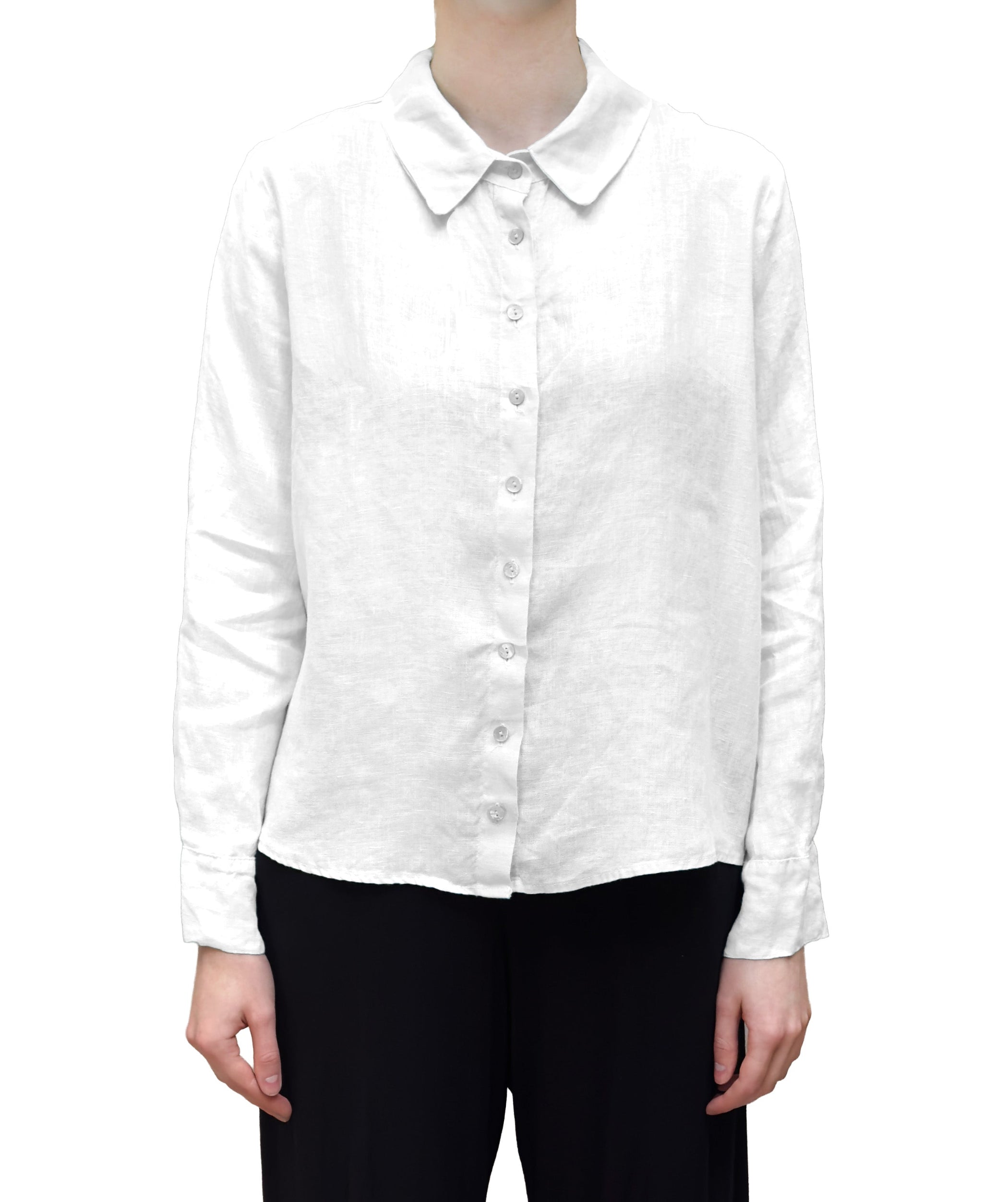 MOTION Hanky Linen Button Shirt in White