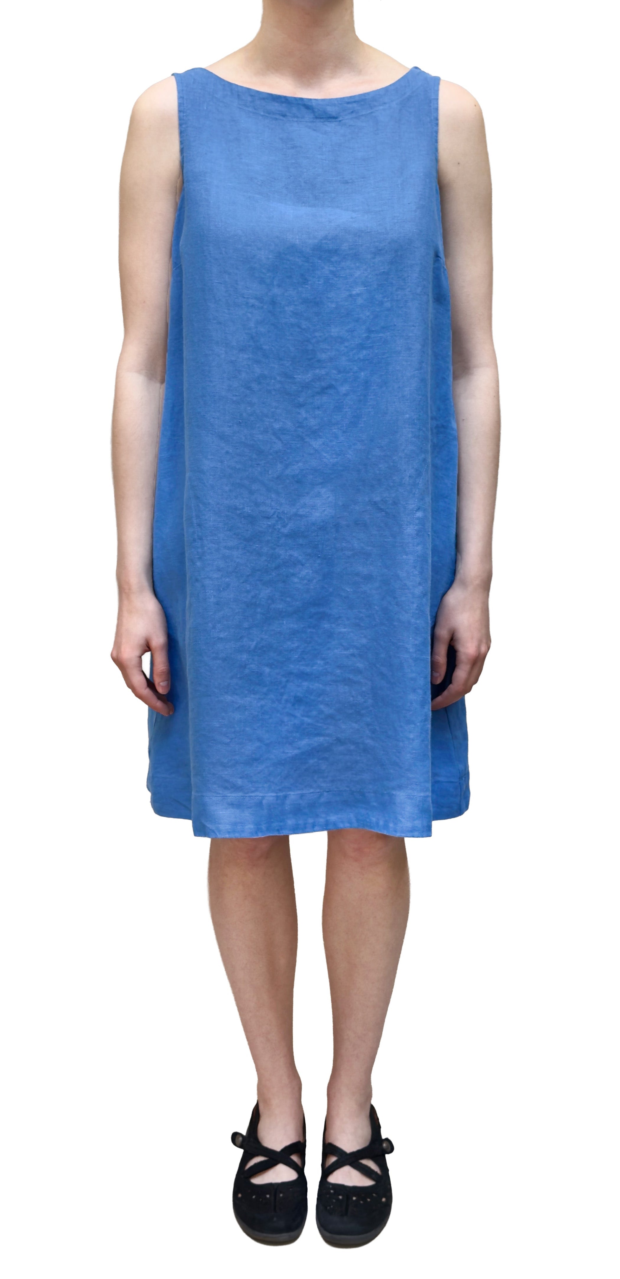 MOTION  Sleeveless Linen Pocket Dress in Sodalite