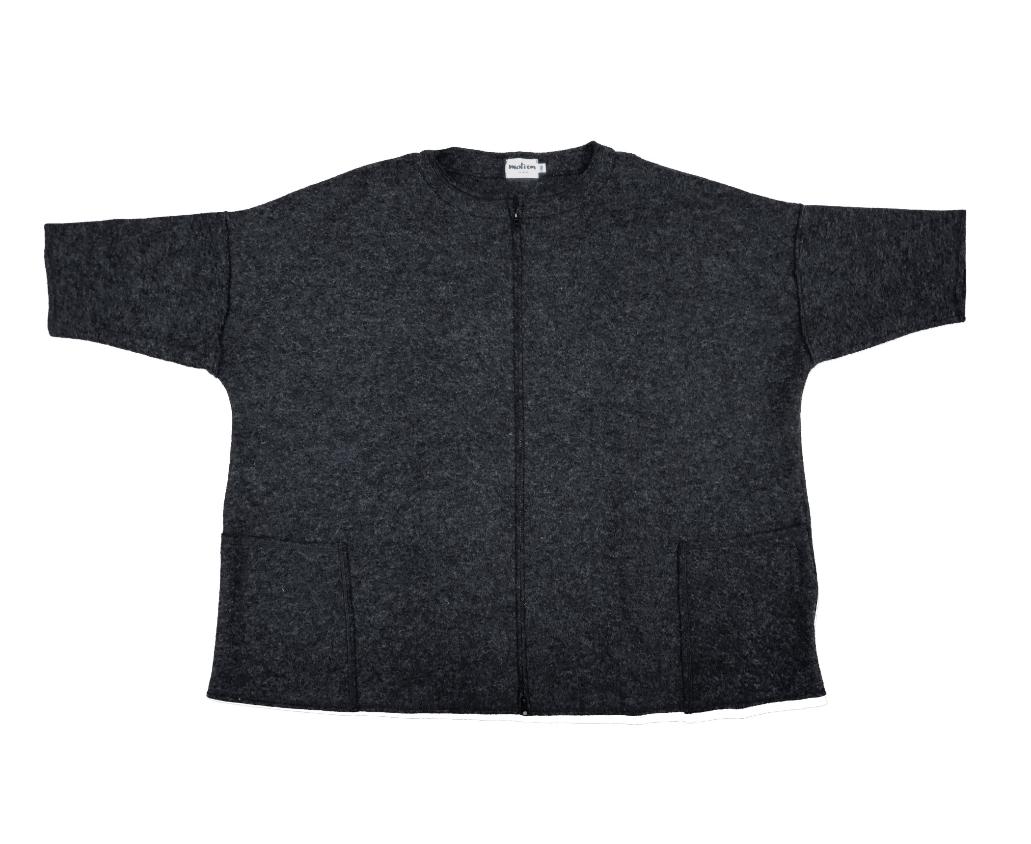 MOTION Boiled Wool Onesize Zip Jacket In Night