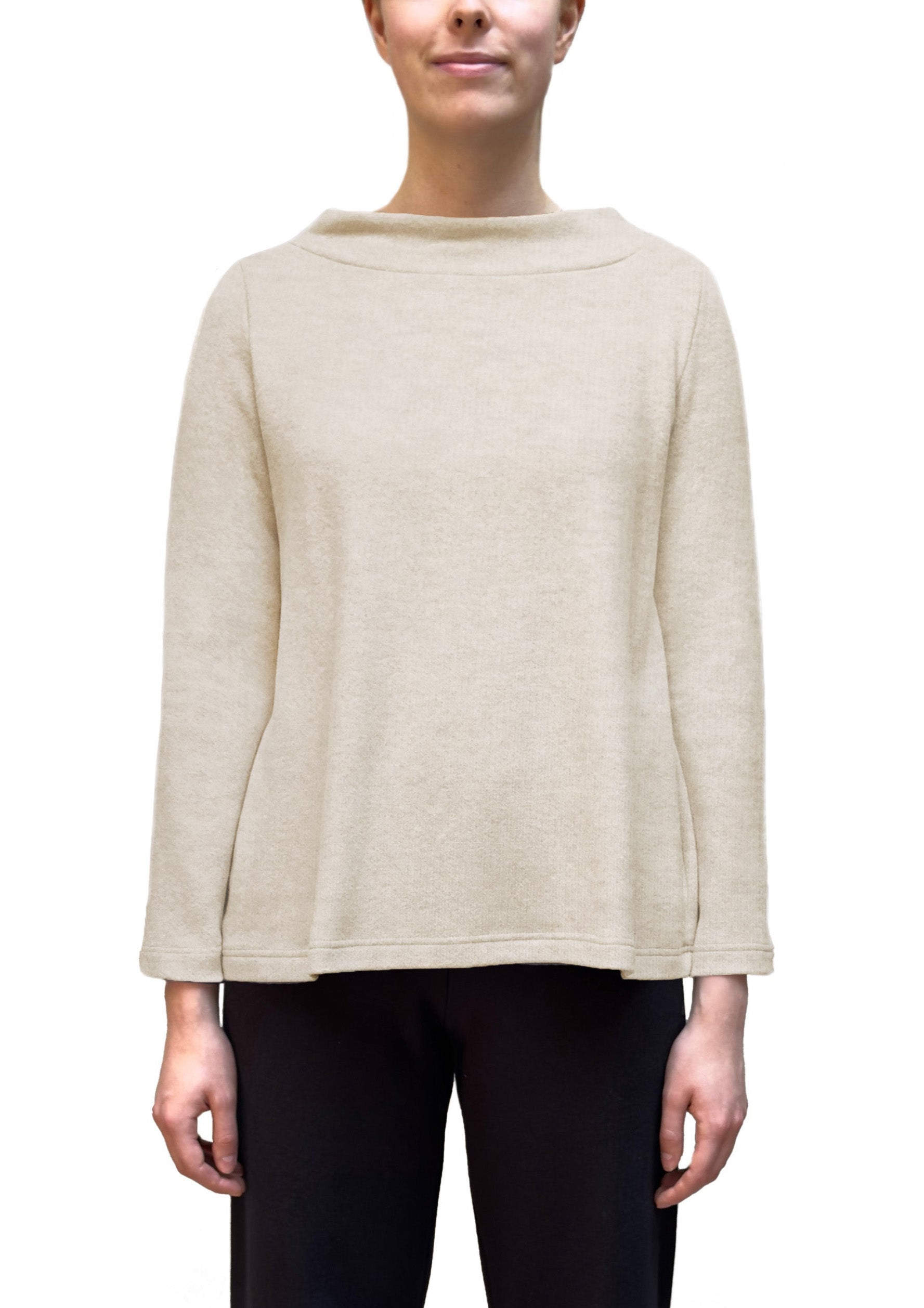 MAMA B Cozy Knit A-line Top in Oatmeal