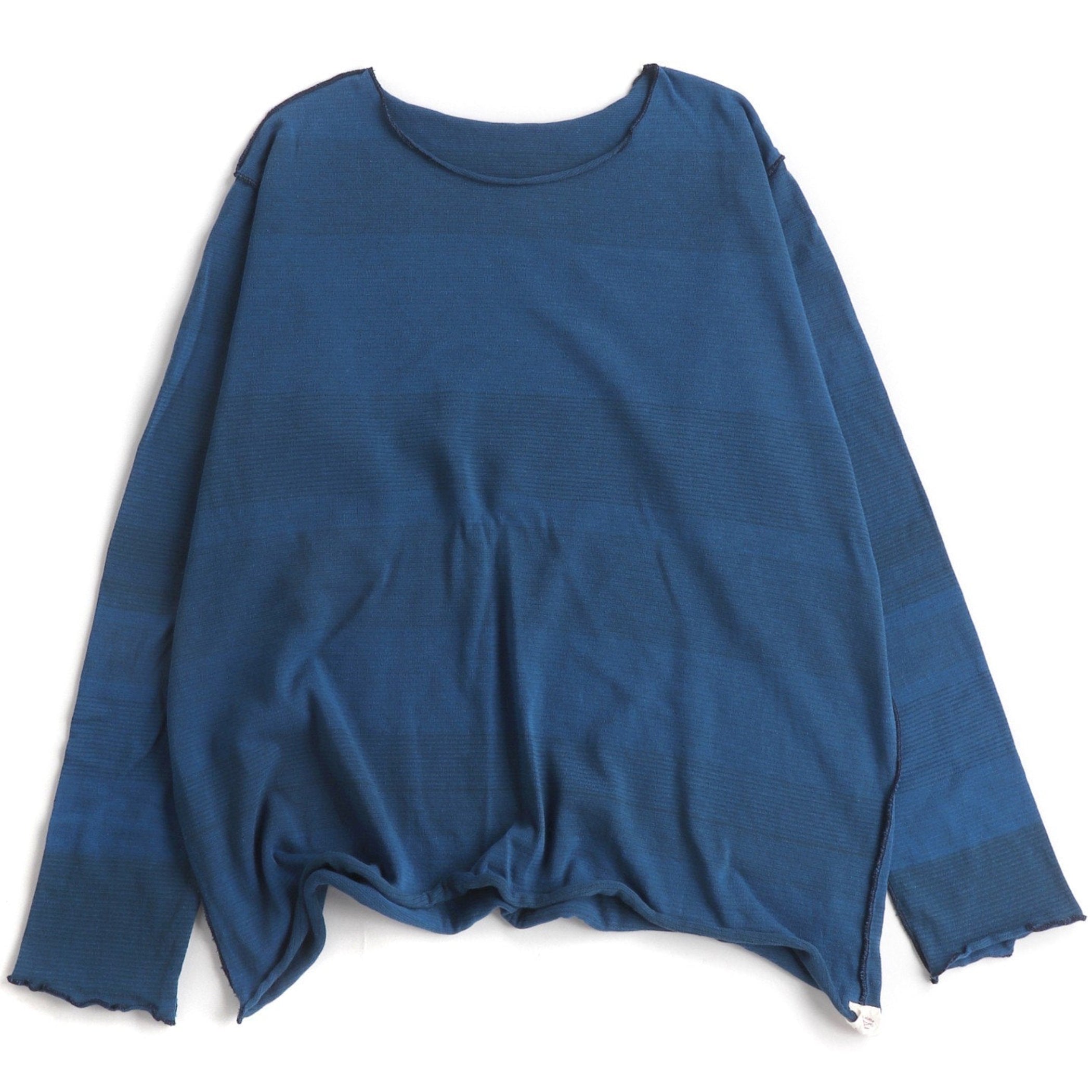 TAMAKI NIIME Cotton Long Sleeve Reversible Tee - Mariana Trench