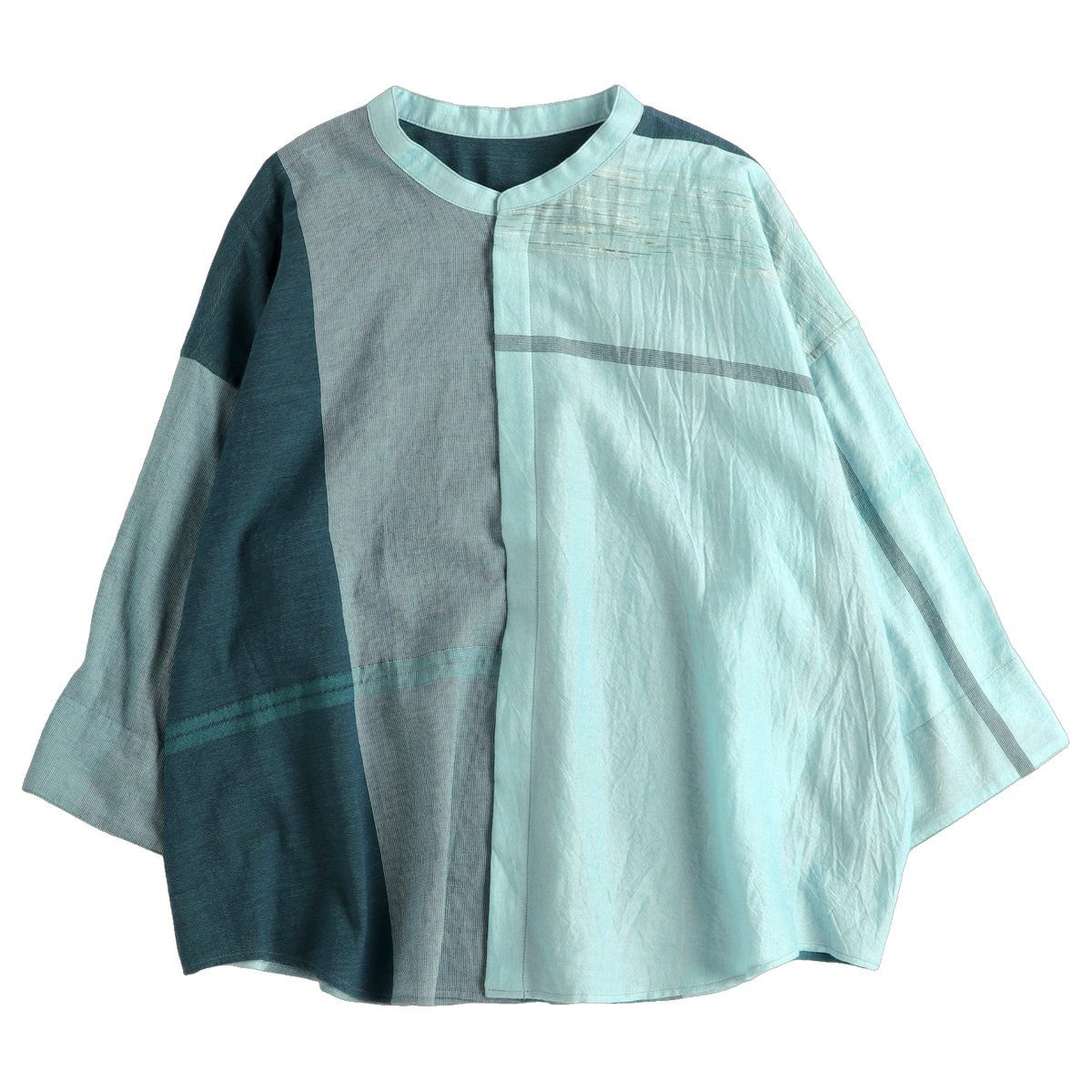TAMAKI NIIME Mandarin Collared Shirt - Marine Adventure