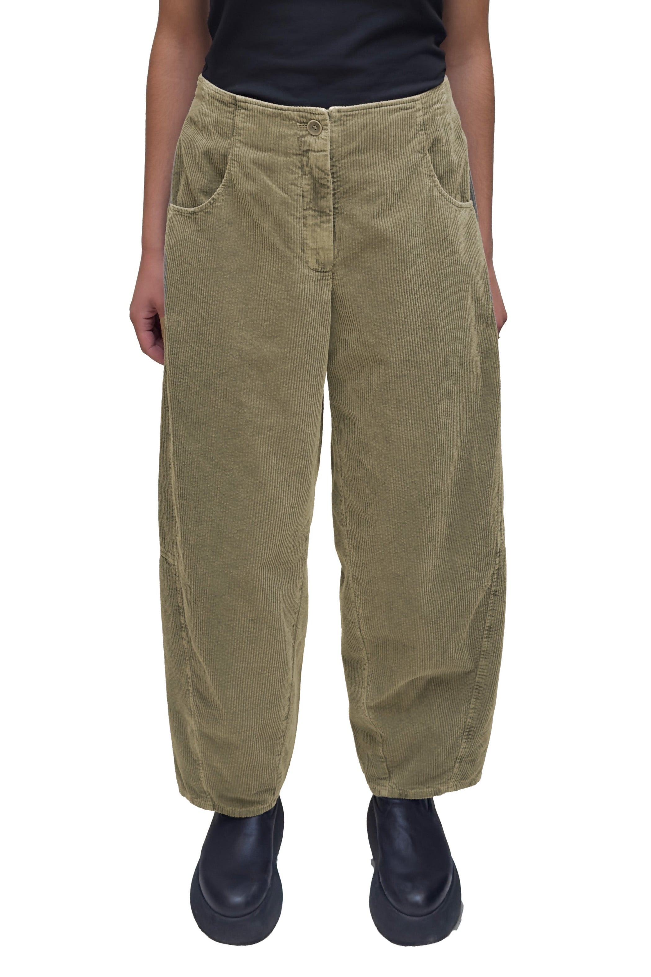 OSKA Wide Darted Corduroy Pant in Incense