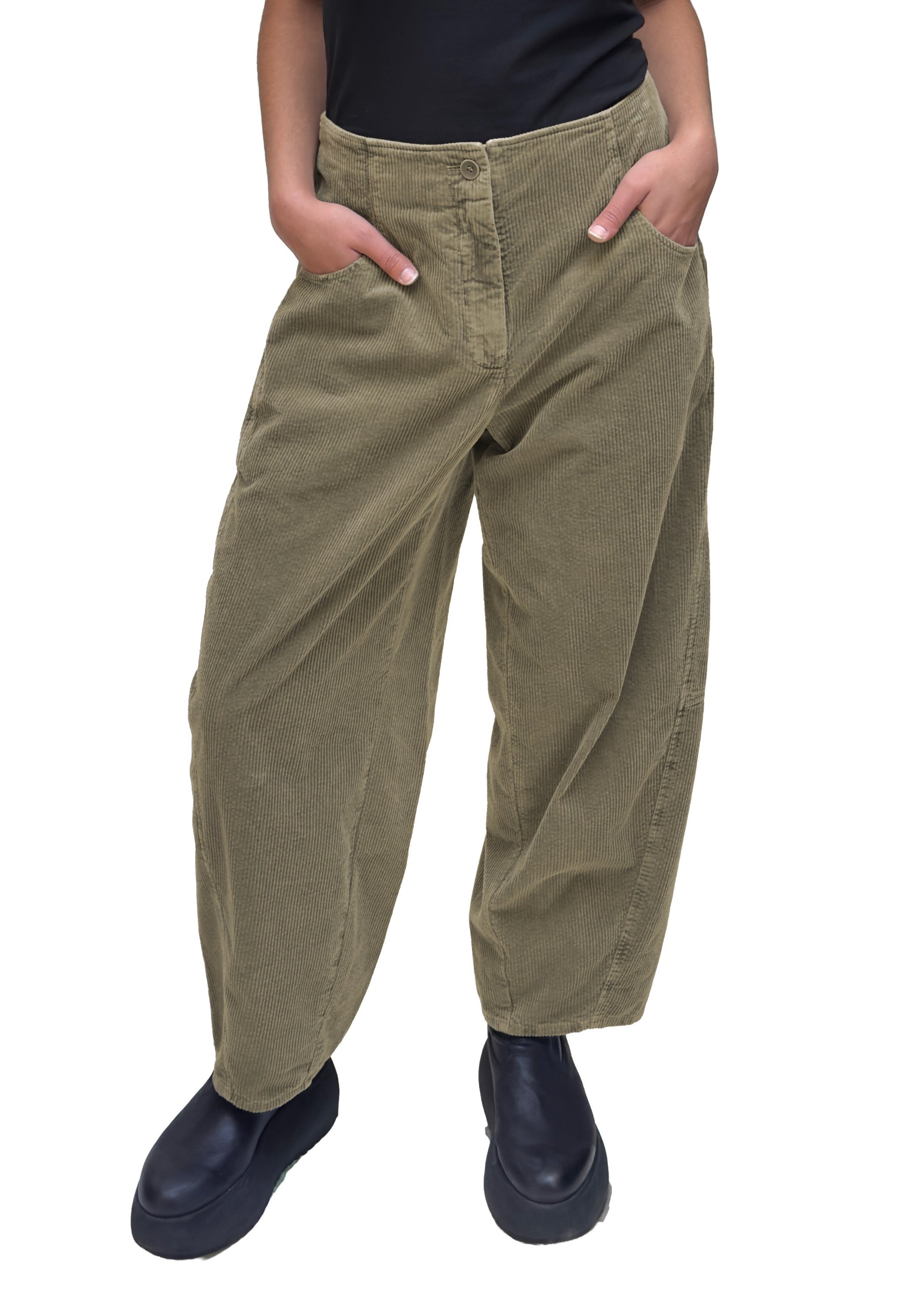 OSKA Wide Darted Corduroy Pant in Incense