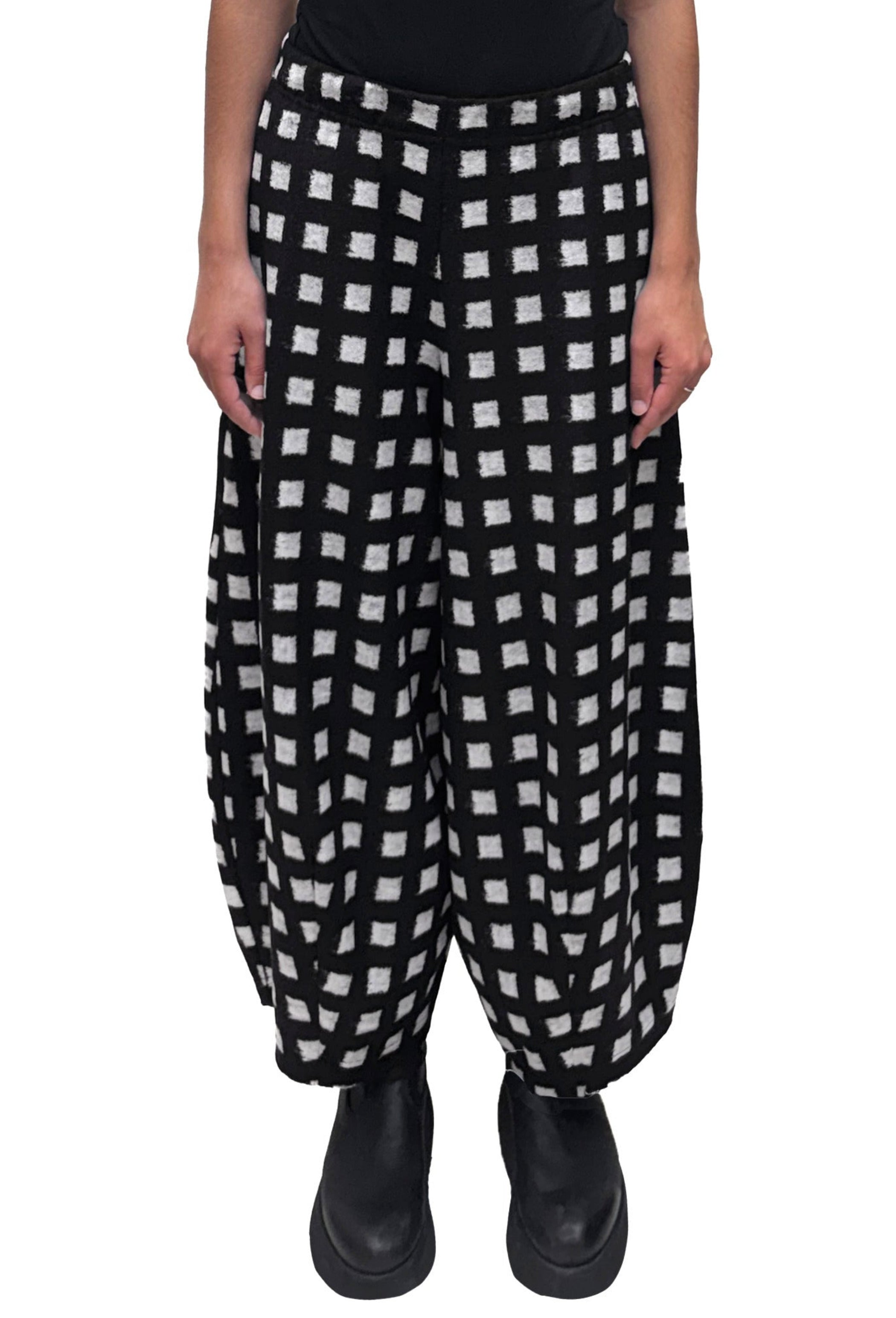 OSKA Jacquard Jersey Pant in Black Cube Print